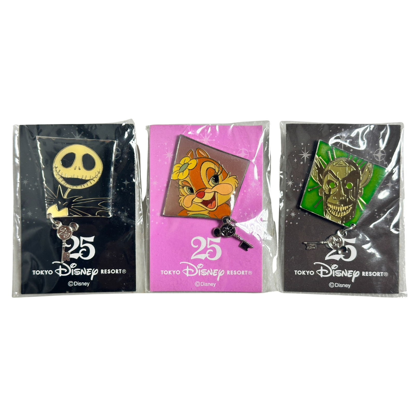 Disney TDR 25th Anniversary Sketch Series Pin Lot Of 3 (1 of 2)