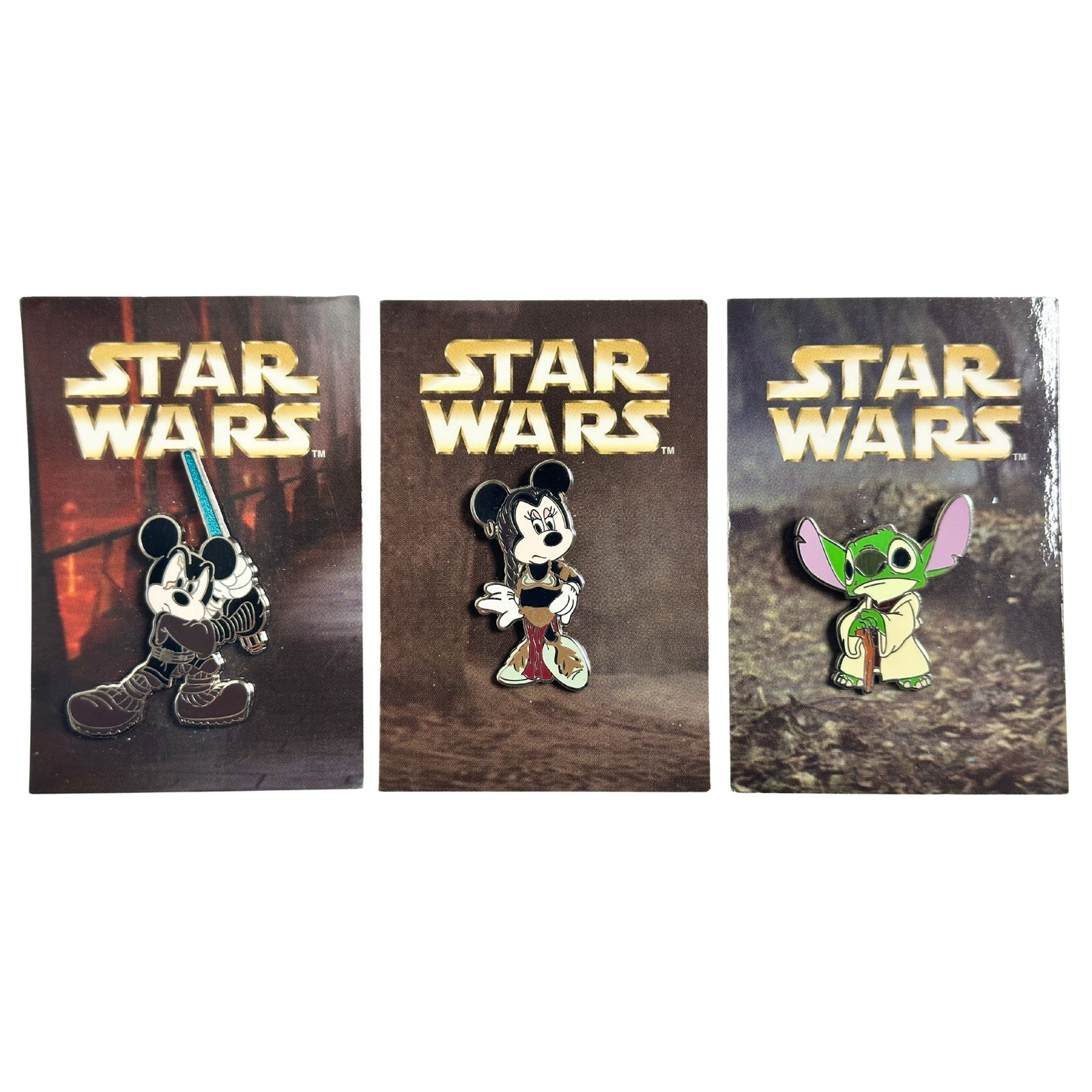 Disney Star Wars Mystery Pin Collection Mickey, Minnie, Stitch Lot Of 3 (1 of 2)