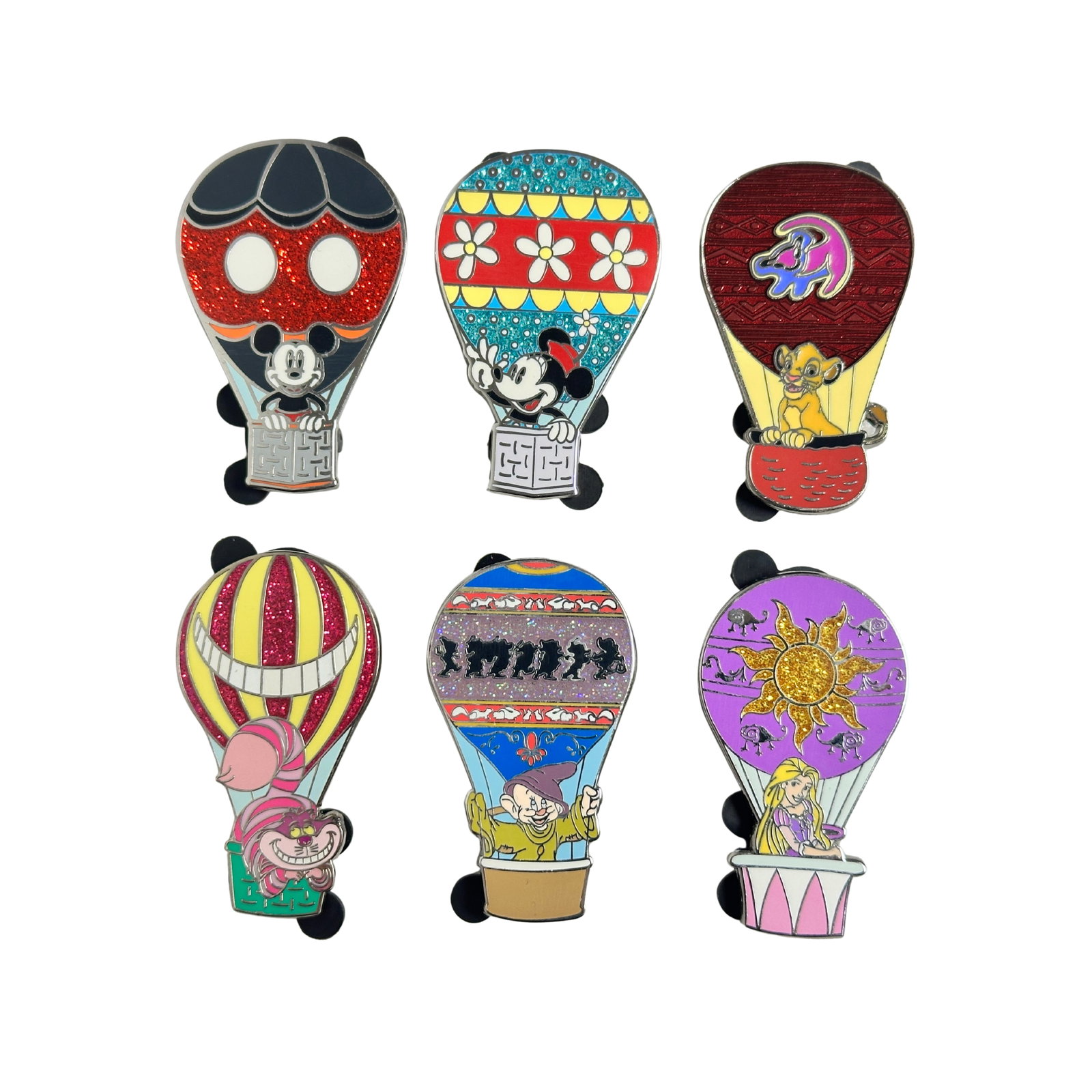 Disney Adventure Is Out There Hot Air Balloons Mystery Pin Lot Of 6: Disney Adventure Is Out There Hot Air Balloons Mystery Pin Lot Of 6. Open edition Hot Air Balloons Mystery Set. This lot includes six of the eight balloon shaped pins with classic Disney characters.**