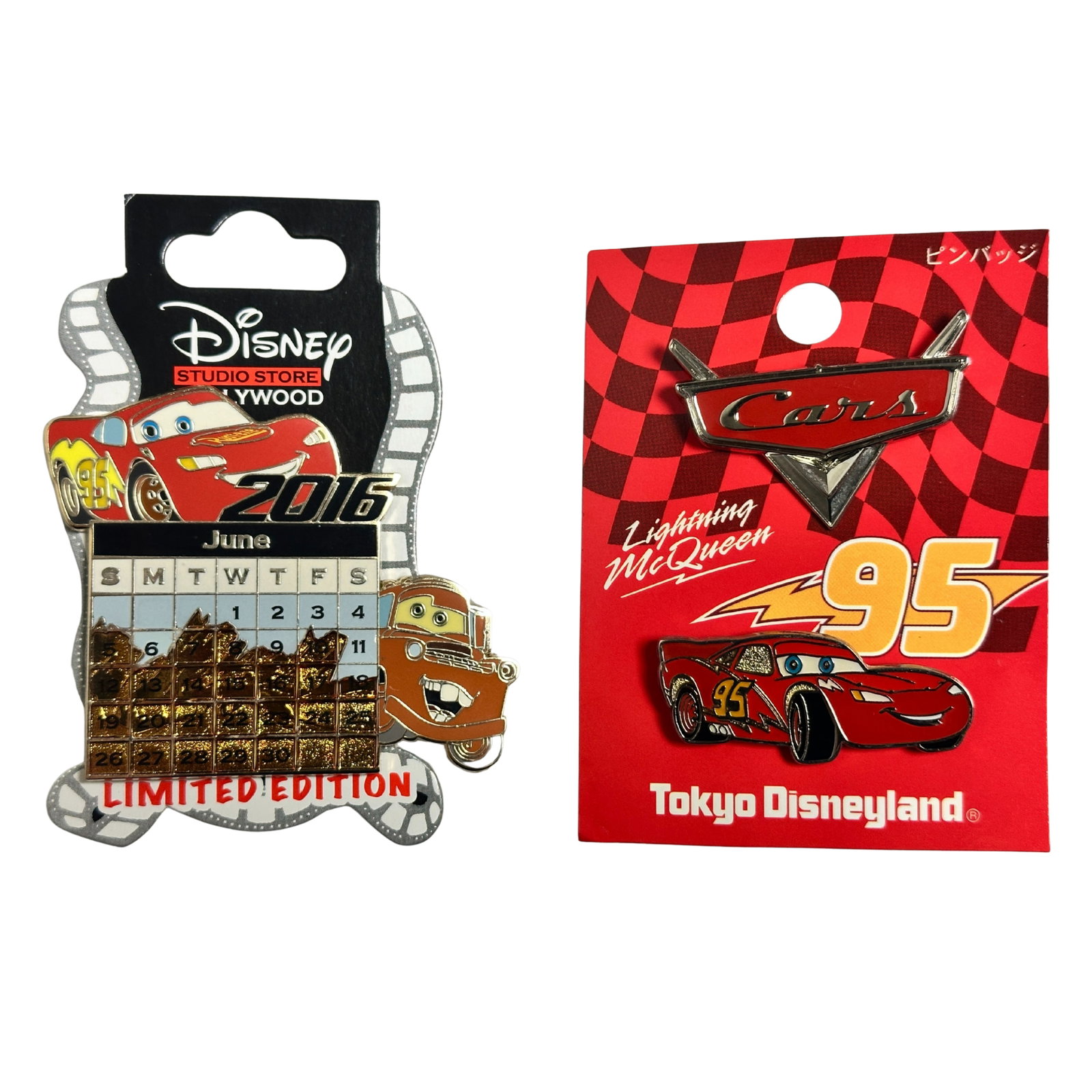 Disney DSSH Soda Fountain Cars Lightening McQueen Pin Lot Of 3: Disney DSSH Soda Fountain Cars Lightening McQueen Pin Lot Of 3. These feature Lightening McQueen and the soda fountain pin features a 2016 June calander.*****FREE SHIPPING********SELECT BUYER ARRANGED
