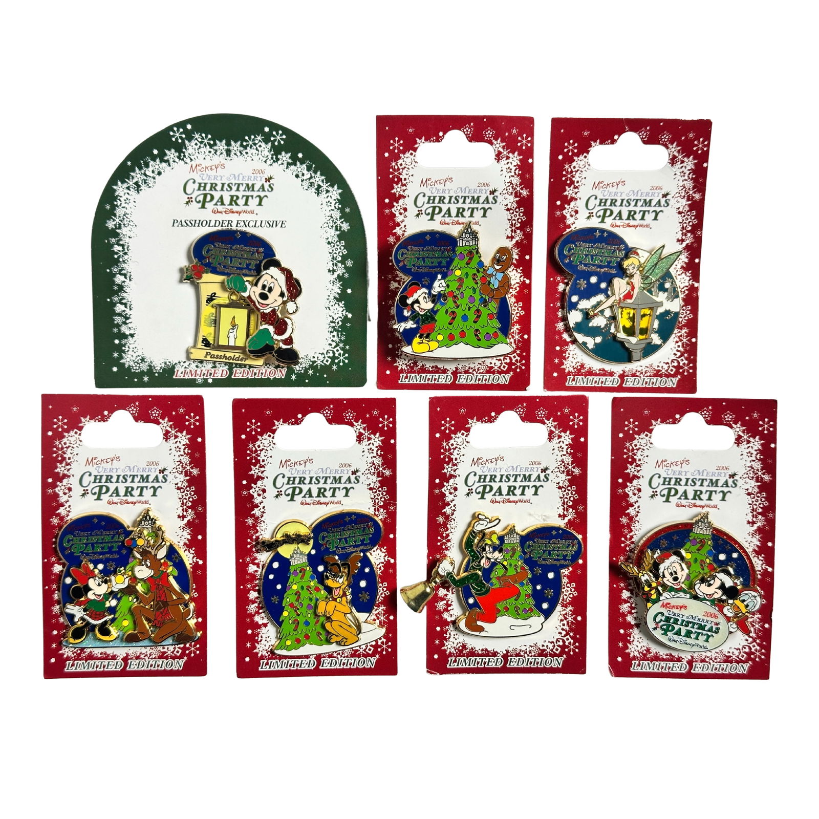 Disney WDW Mickey's Very Merry Christmas Party 2006 Pin Lot Of 7 (1 of 2)