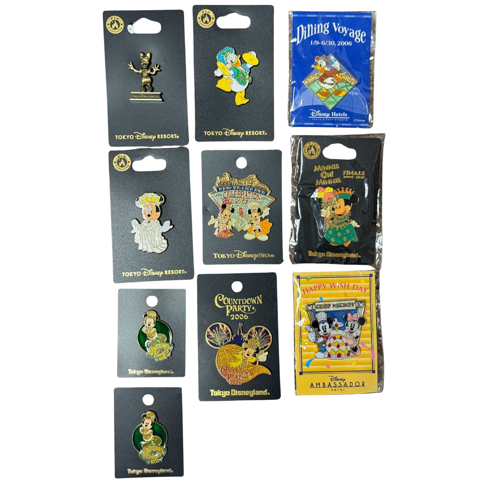 Disney TDR Assorted Mickey, Minnie, Donald, & Daisy Pin Lot Of 10 (1 of 2)
