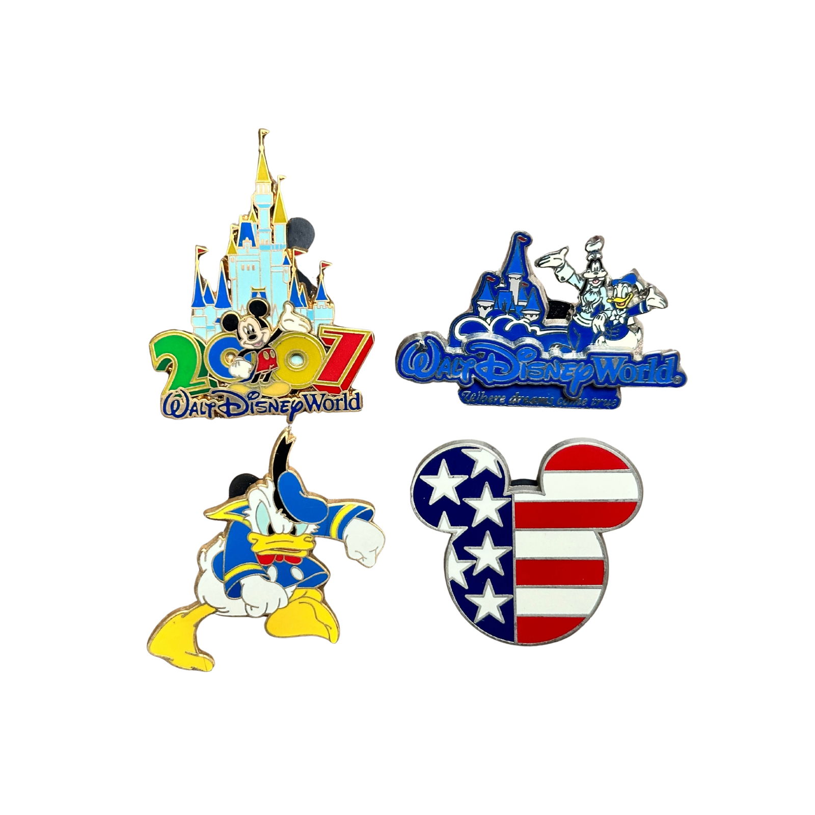 Disney WDW Assorted Mickey, Donald, Goofy Pin Lot Of 4 (1 of 2)