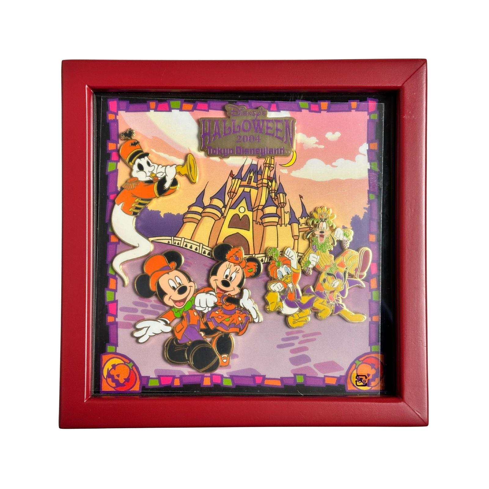 Disney TDL Halloween 2004 Mickey & Friends Framed Pin Set Of 4 (1 of 4)