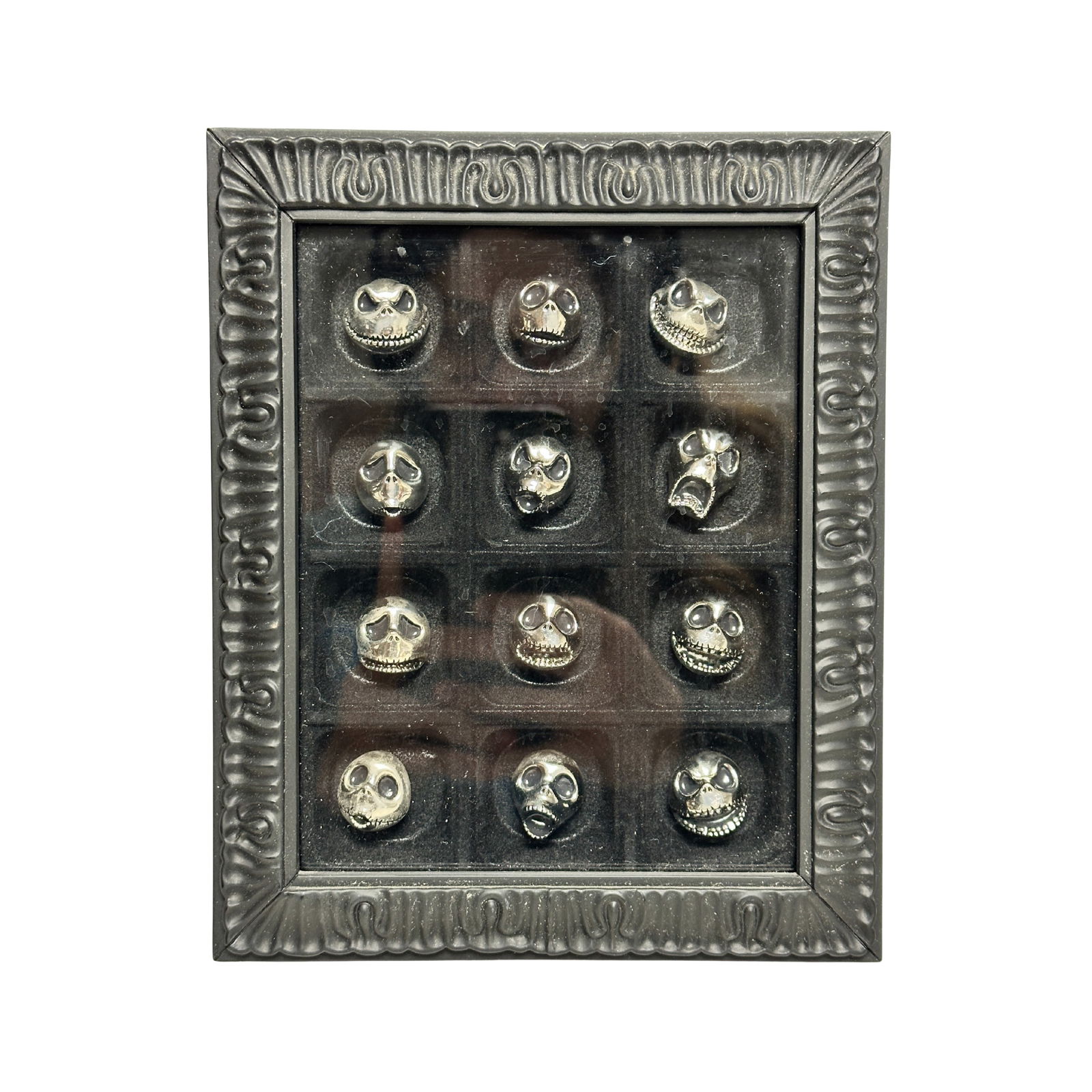 Disney JDS Nightmare Before Christmas Twelve Faces Of Jack Skellington Framed Pin Lot Of 12 (1 of 3)