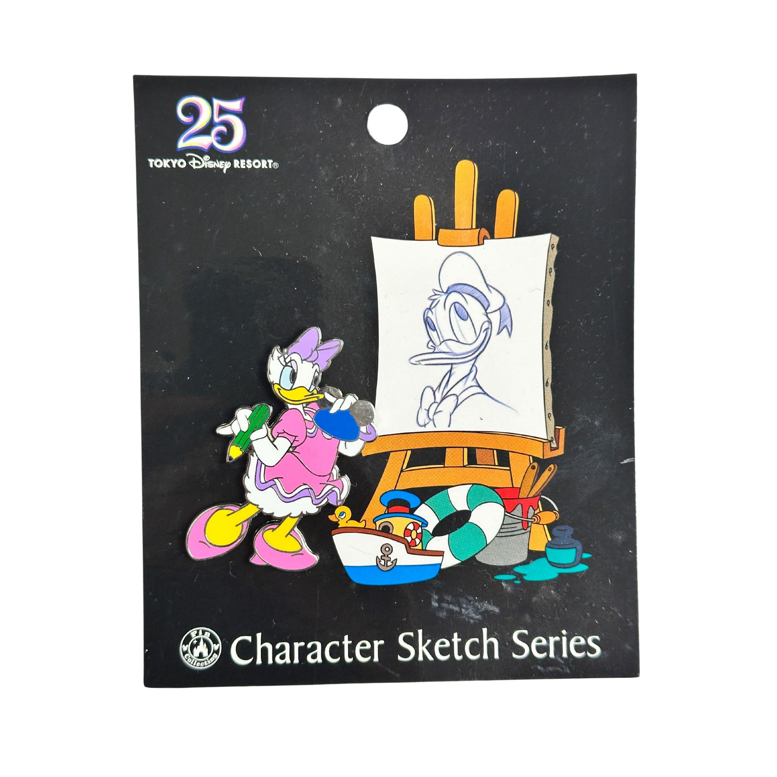 Disney TDR Character Sketch Series Daisy Duck 25th Anniversary Pin (1 of 2)