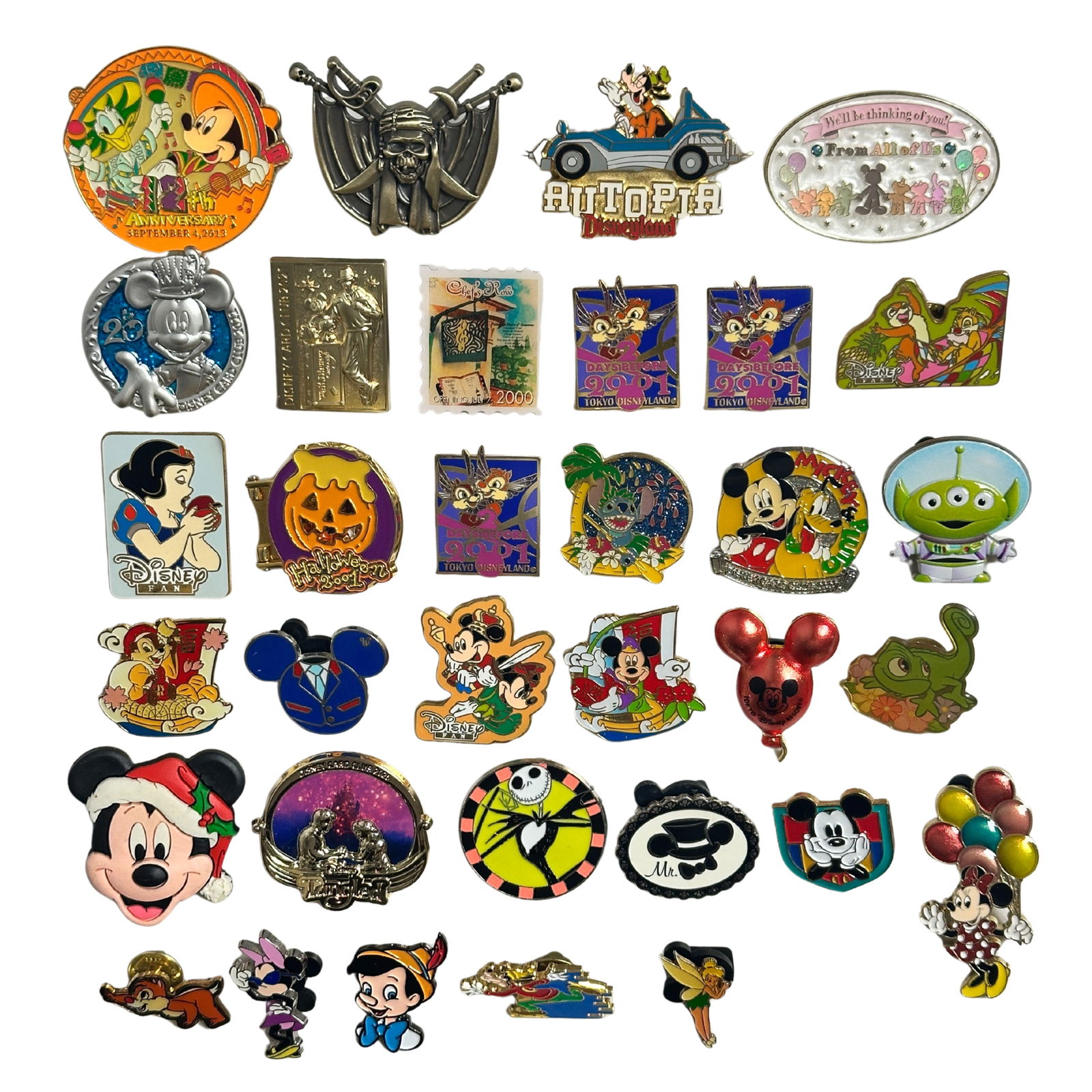 Disney WDW Mickey & Friends Assorted Pin Lot Of 33 (1 of 3)