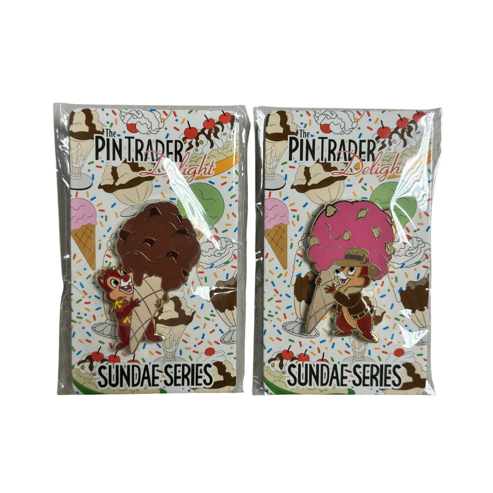 Disney DSSH Pin Traders Delight Chip & Dale Ice Cream Sundae Series Pin Lot Of 2 (1 of 2)