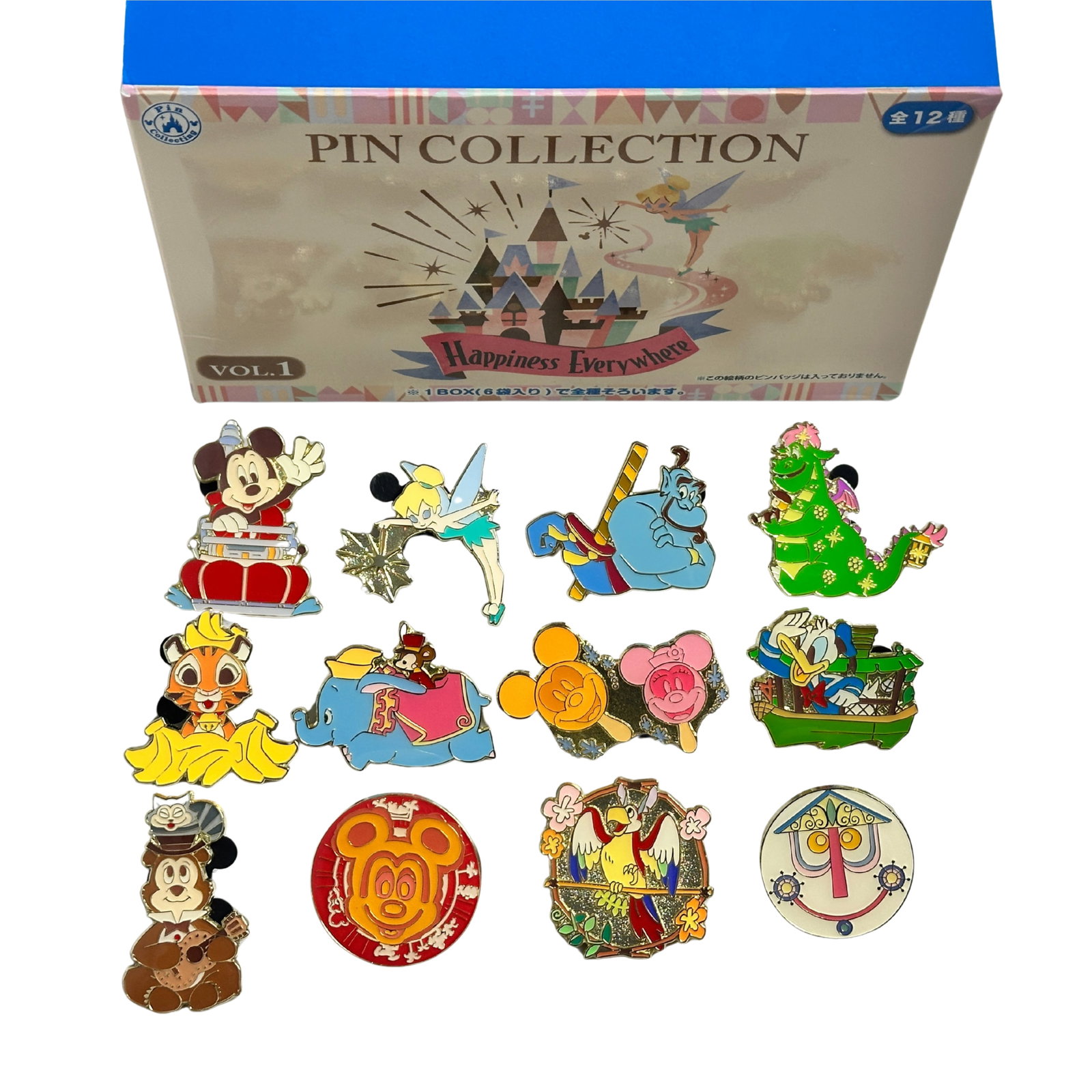 Disney TDR Happiness Everywhere Vol. 1 Mystery Pin Set Of 12: Disney TDR Happiness Everywhere Vol. 1 Mystery Pin Set Of 12. These Tinker Bell, Genie, Mickey, Dumbo, It's a Small World, and more.*****FREE SHIPPING********SELECT BUYER ARRANGED SHIPPING AT CHECKOUT