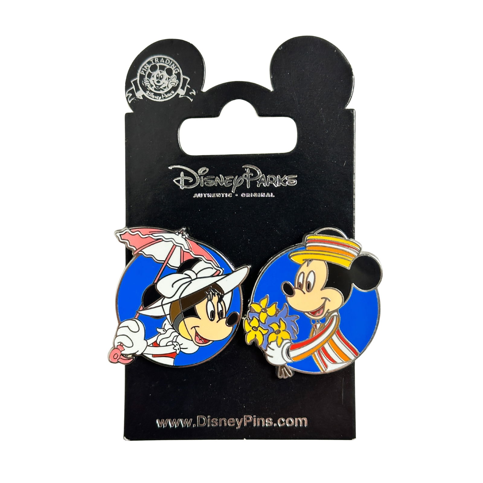 Disney Parks Mary Poppins Mickey & Minnie Pin Set Of 2 (1 of 2)