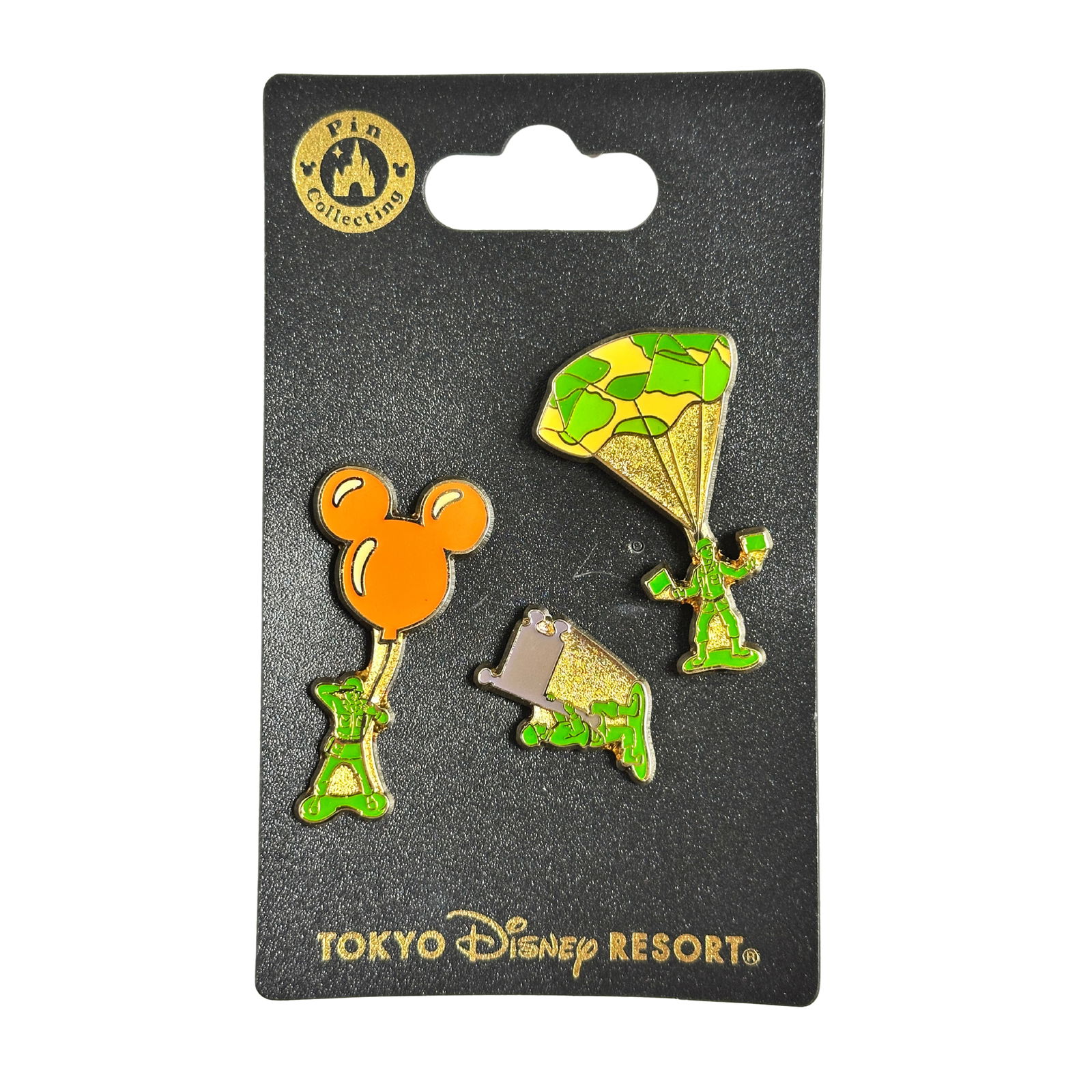 Disney TDR Toy Story Green Army Men Pin Set Of 3: Disney TDR Toy Story Green Army Men Pin Set Of 3. This Tokyo Disney Resort mini pin set features The Green Army Men from Pixar Toy Story.*****FREE SHIPPING********SELECT BUYER ARRANGED SHIPPING AT CHE