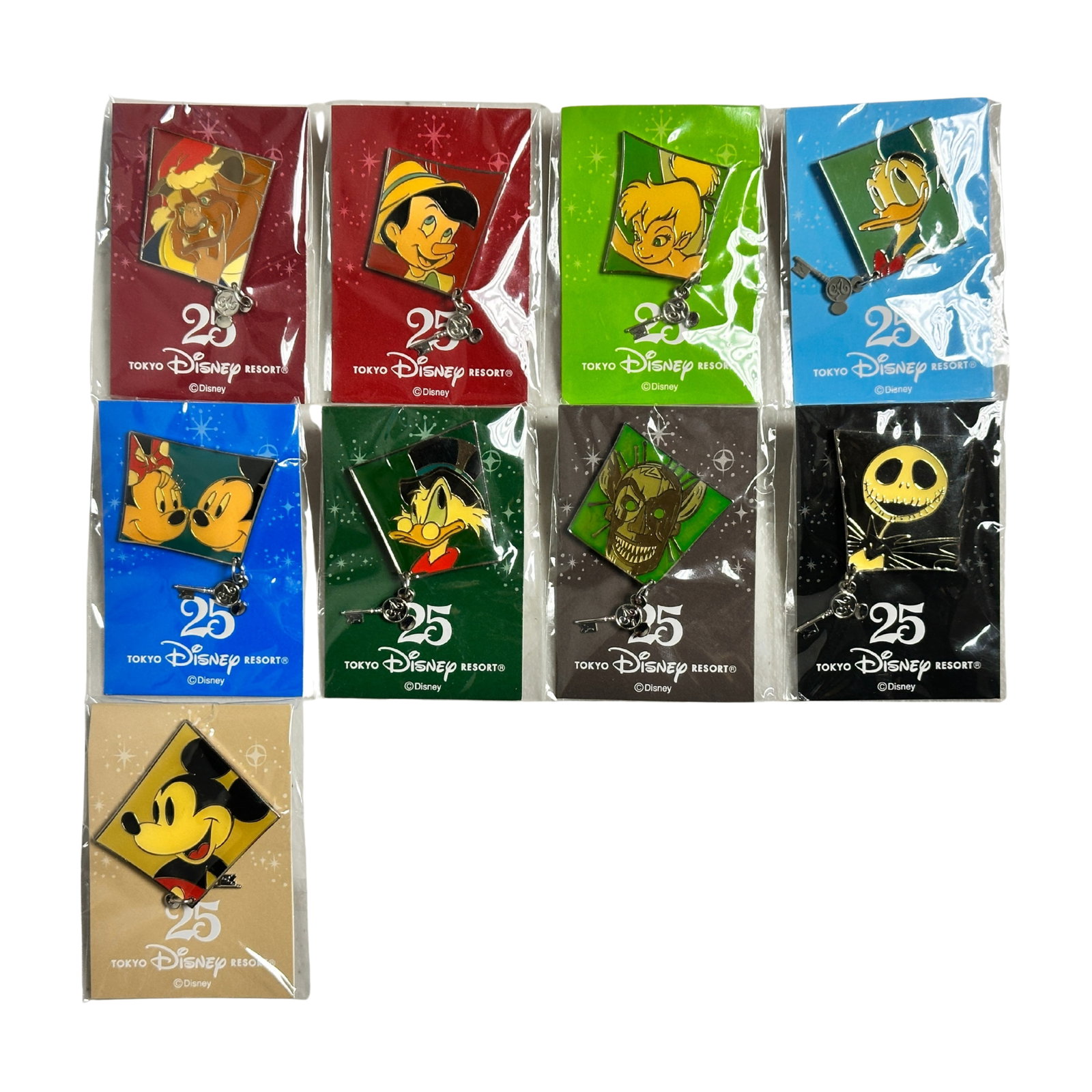 Disney TDR 25th Anniversary Pin Lot Of 9: Disney TDR 25th Anniversary Pin Lot Of 9. These pins feature Chip, Dale, Woody, White Rabbit, Dumbo, and the toy story Alien.*****FREE SHIPPING********SELECT BUYER ARRANGED SHIPPING AT CHECKOUT*****