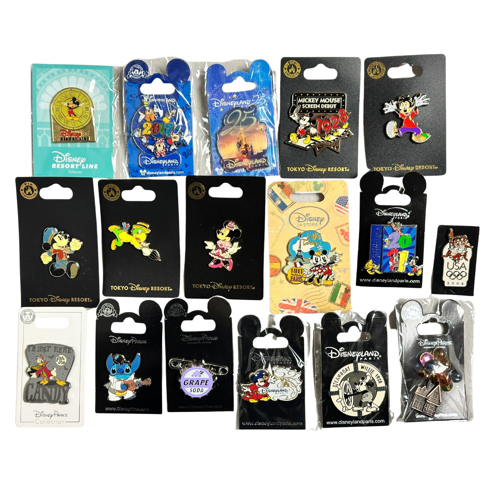 Disney Parks Assorted Character Holiday Celebration Pin Lot Of 17 (1 of 2)