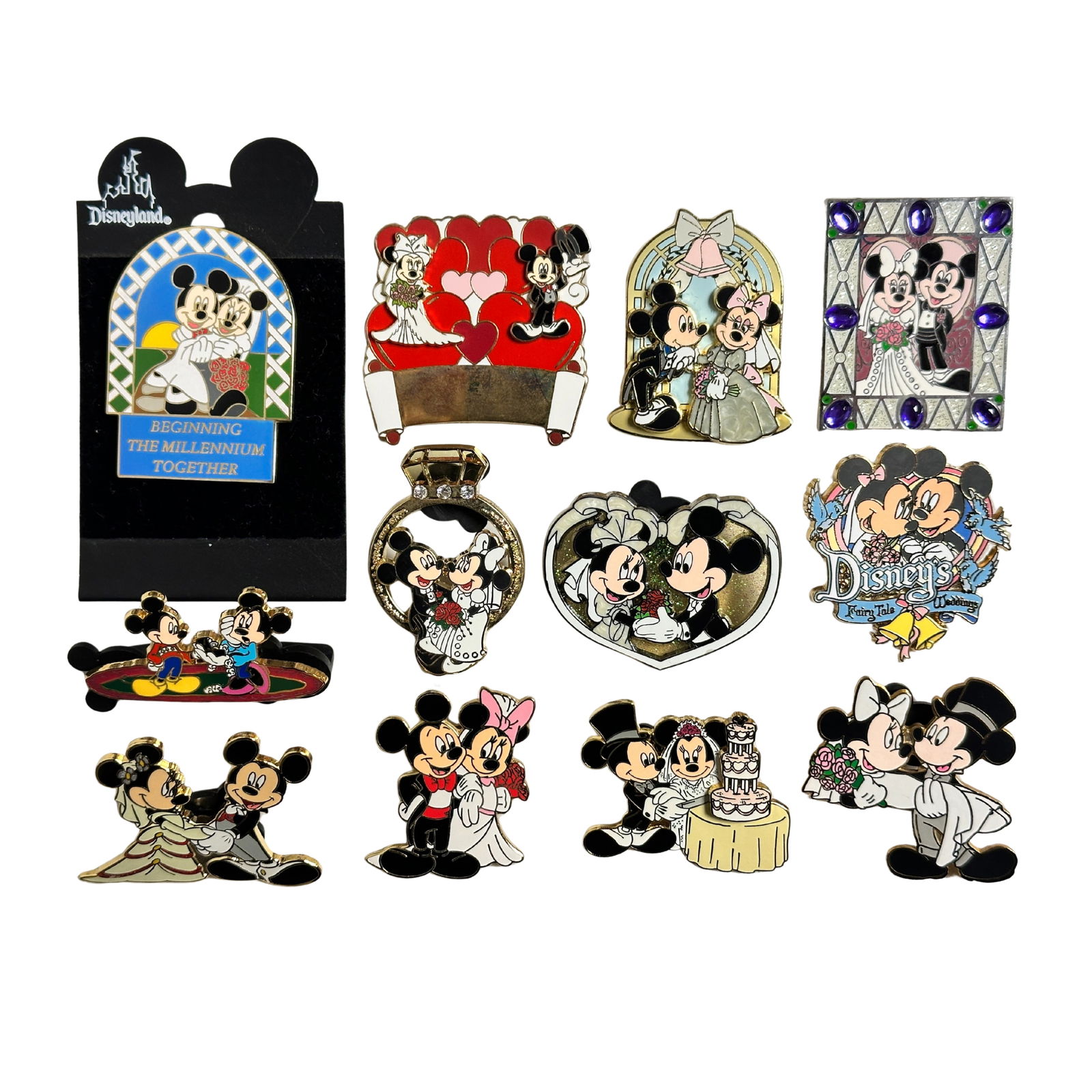Disney WDW Mickey & Minnie Wedding Assorted Pin Lot Of 12 (1 of 2)
