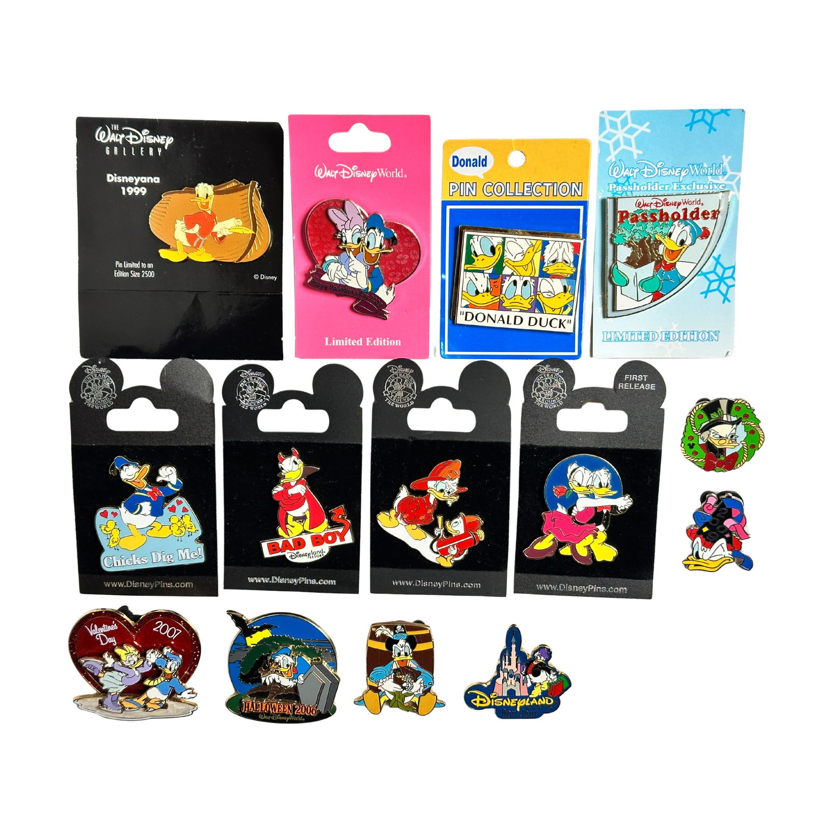 Disney WDW Assorted Donald & Daisy Duck Pin Lot Of 14 (1 of 2)