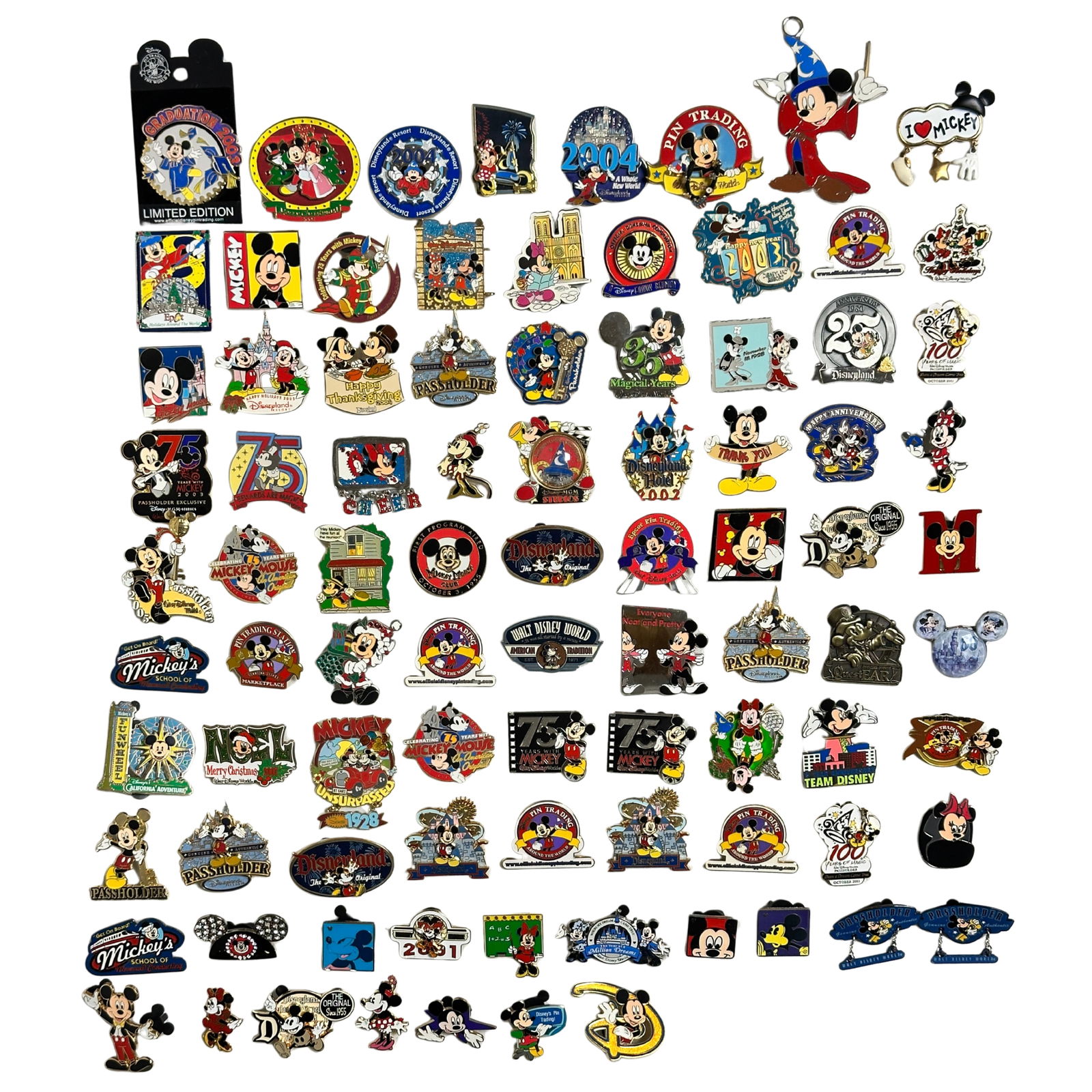 Disney WDW Mickey & Minnie Assorted Pin Lot Of 87 (1 of 5)