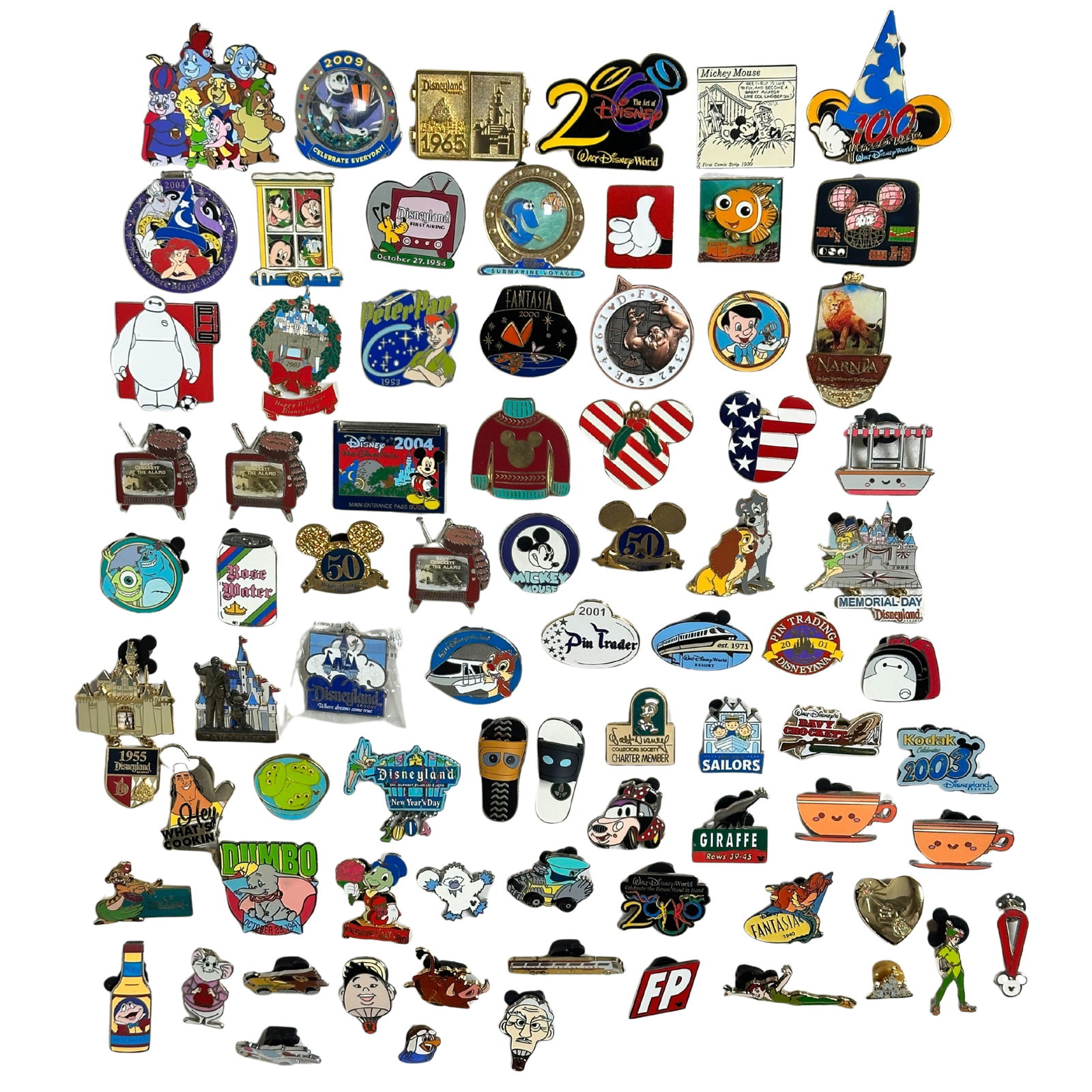 Disney Parks Assorted Character Anniversary Pin Lot Of 78 (1 of 2)
