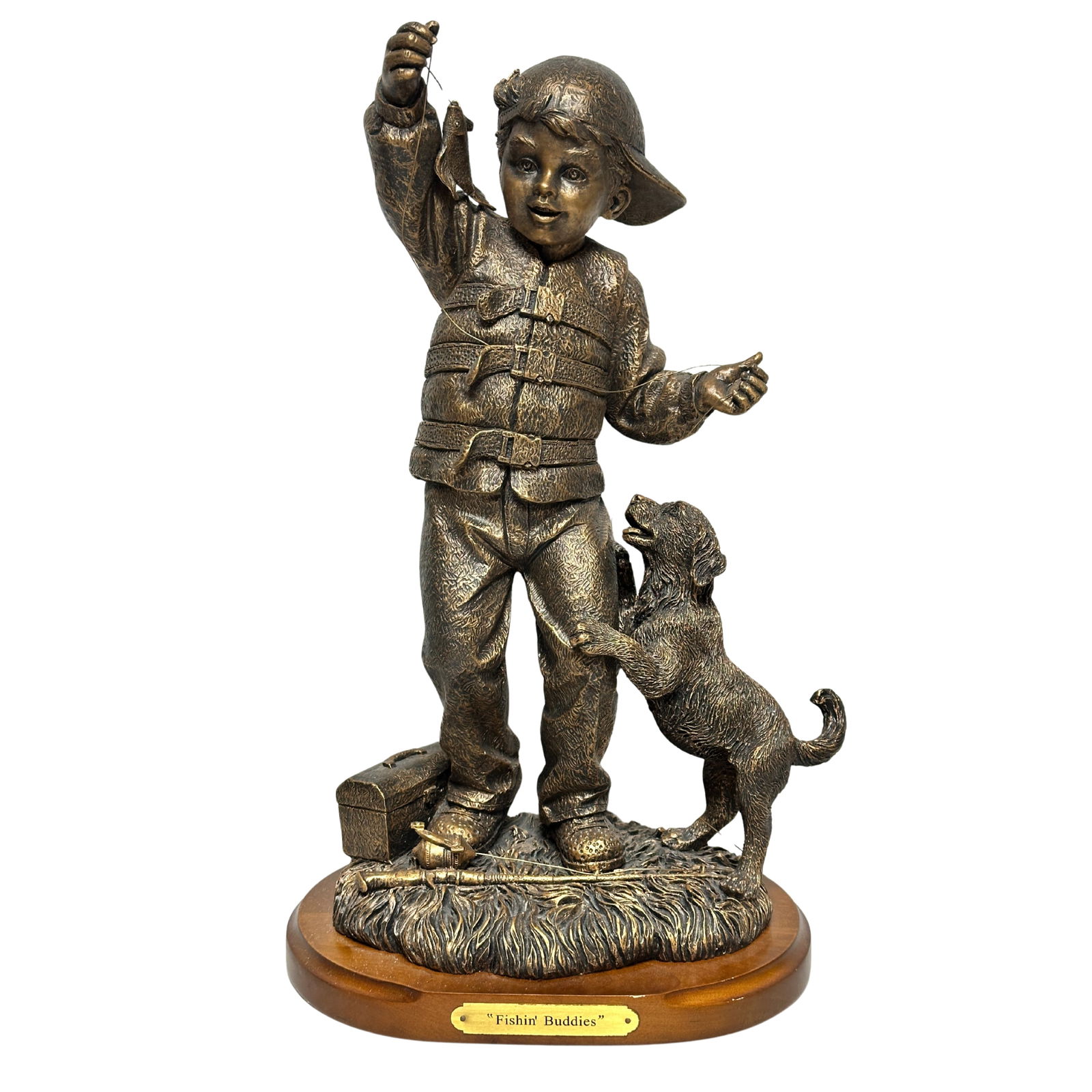 Fishing Buddies Boy & Dog Bronze Statue (1 of 3)