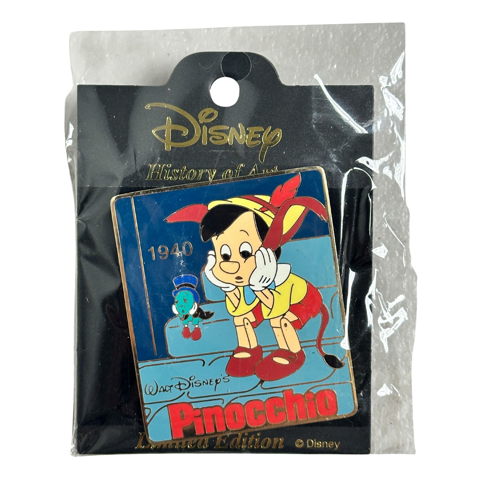 Disney TDR History Of Art Pinocchio & Jiminy Cricket 1940 Pin (1 of 2)