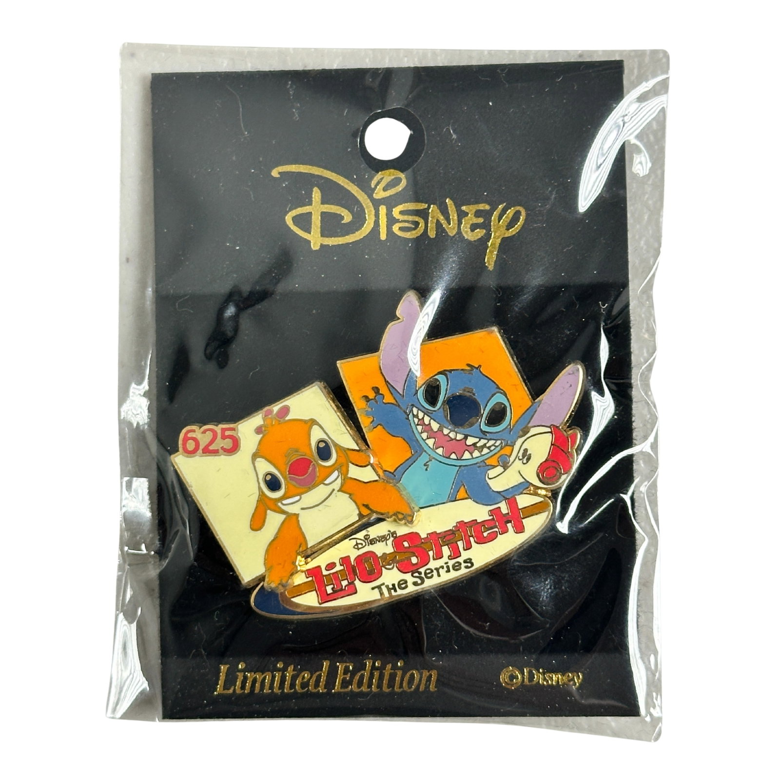 Disney TDR Lilo & Stitch The Series Experiment 625 Pin: Disney TDR Lilo & Stitch The Series Experiment 625 Pin. This pin is from Lilo and Stitch The Series featuring aliens, Experiment 625 and Stitch in a 3D pin. Experiment 625 is also known as Reuben (he 
