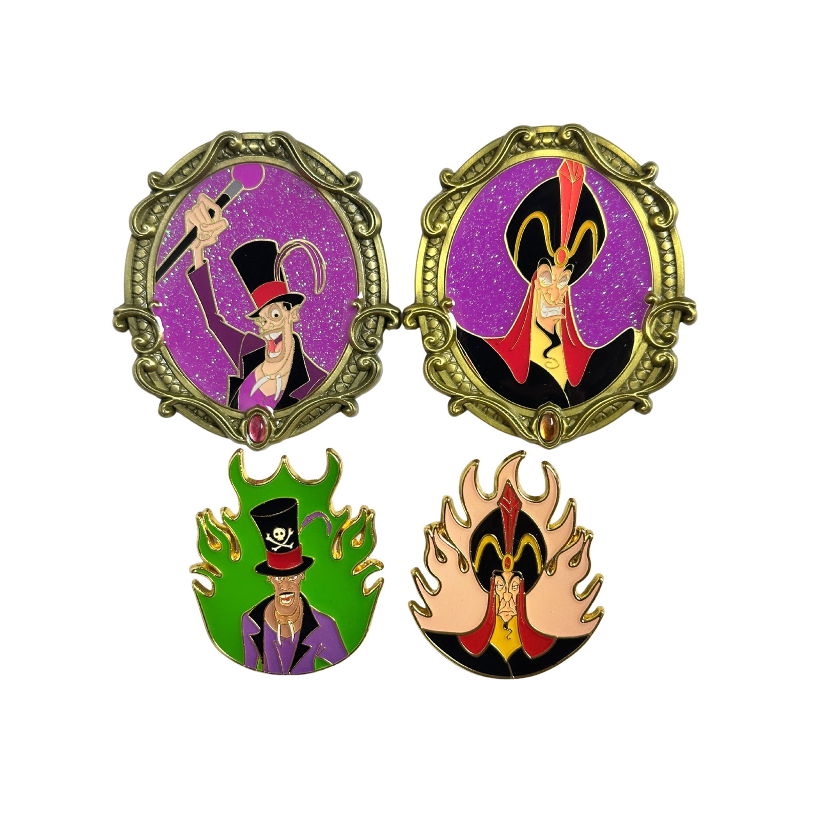 Disney WDW Villains Jafar & Dr. Facilier Pin Lot Of 4: Disney WDW Villains Jafar & Dr. Facilier Pin Lot Of 4. These pins feature portraits of Jafar and Dr. Facilier.*****FREE SHIPPING********SELECT BUYER ARRANGED SHIPPING AT CHECKOUT*****