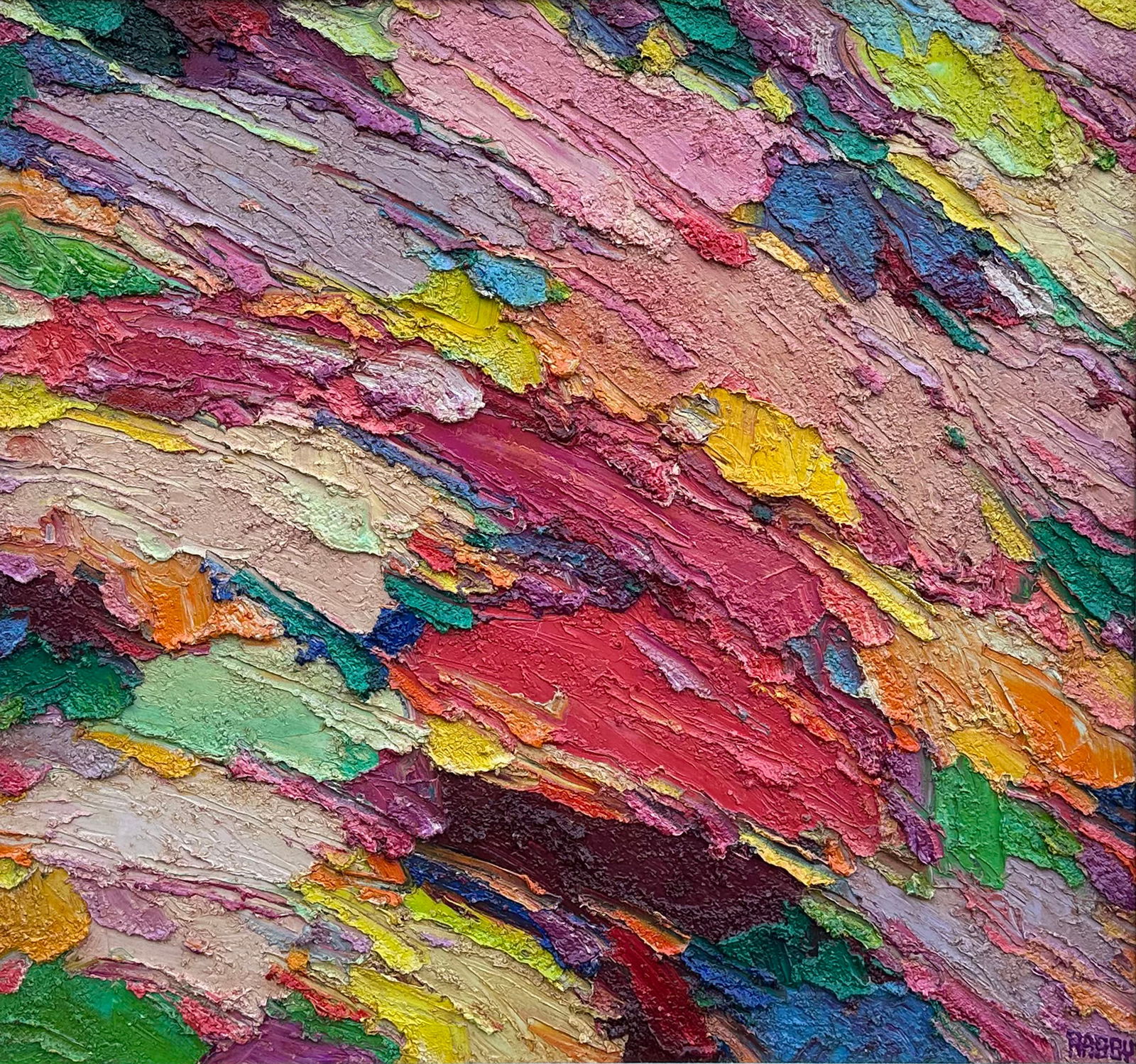 Jim Rabby 2006 "Pink Persuasion" Oil Painting (1 of 6)