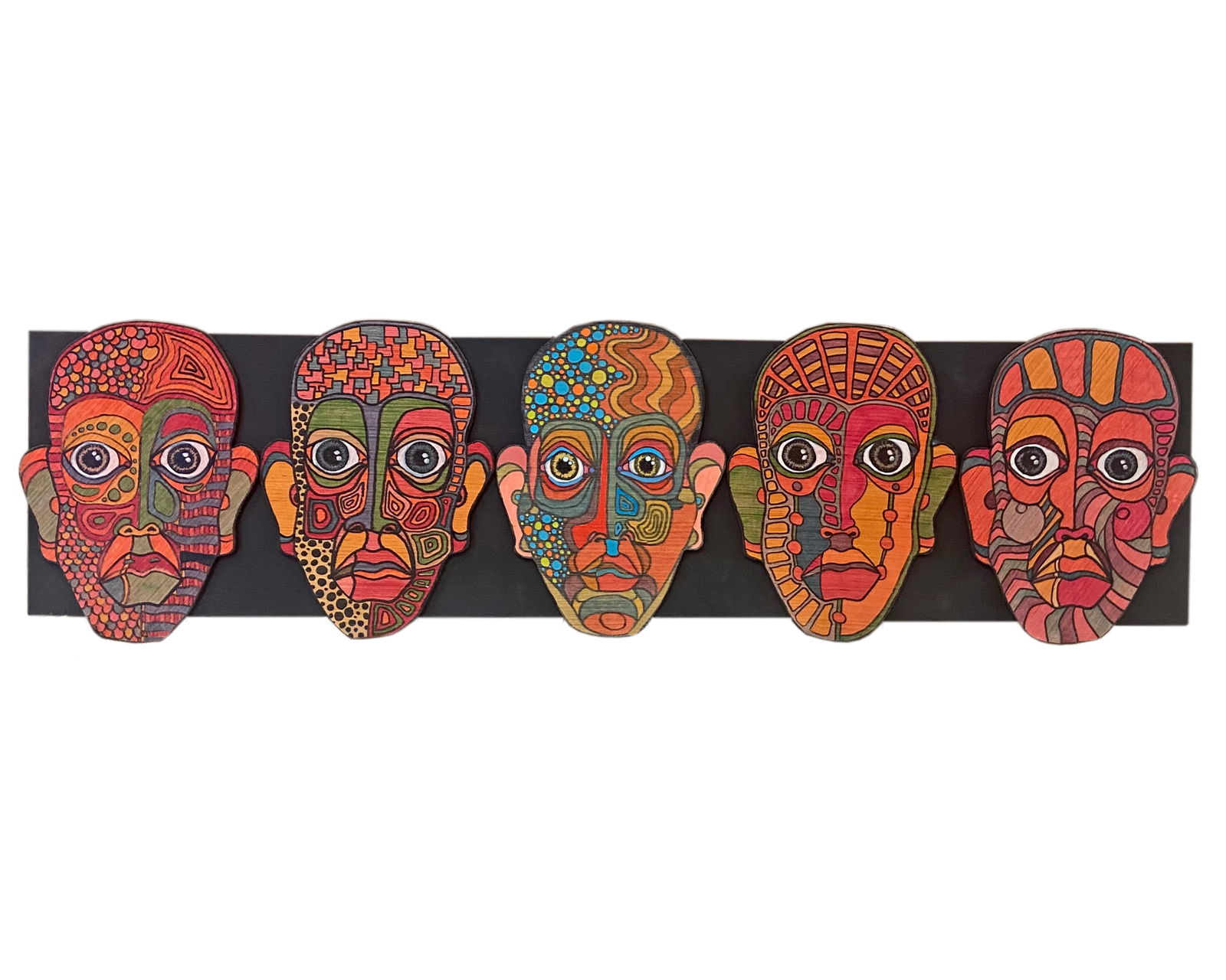 R.A. Buys "Faces in a Row" Mixed Media (1 of 4)