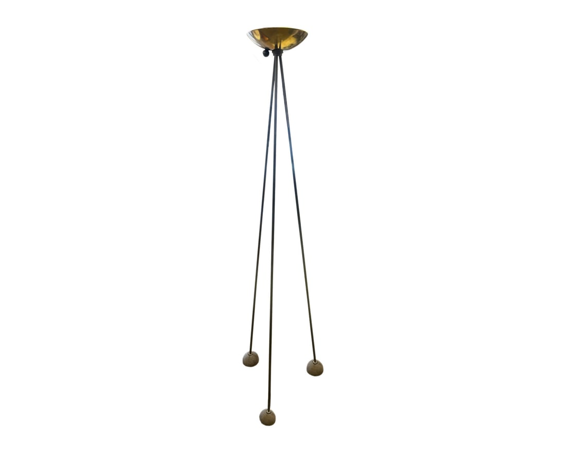 Piotr Sierakowski Koch & Lowy Tripod Floor Lamp: 1980s Postmodern tripod floor lamp designed by Piotr Sierakowski (Polish; b. 1957) for Koch & Lowy.Measurements: 22" W x 73" H x 20" D.Pickup or third party