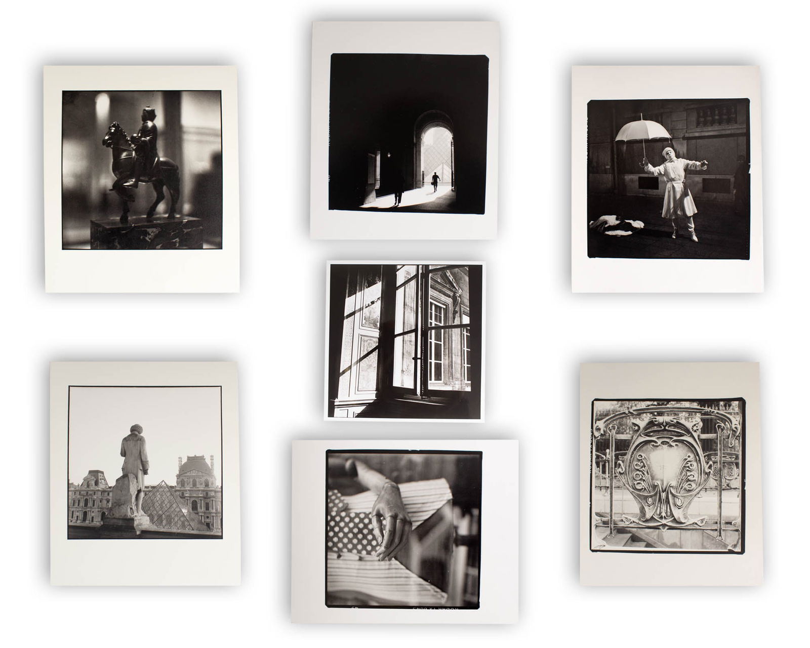 Bruce Cratsley "Paris, November 1995" Photos: A group of seven 1995 black and white photographs of Paris by Bruce Cratsley (American; 1944-1998). Images were part of the exhibition Paris, November 1995 held at the Cortland Jessup Gallery, in Prov