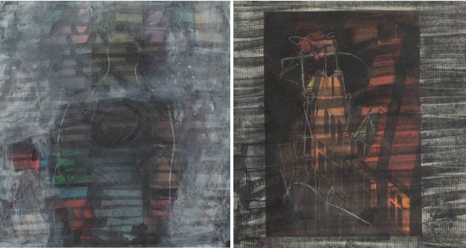 John Hultberg 1991 "Video Tower" Painting (1 of 4)