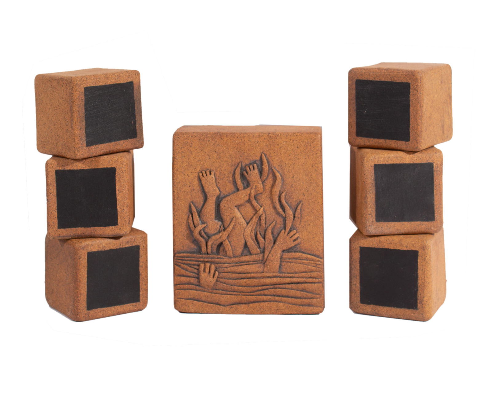 Gerald Boyce Studio Pottery Sculpture and 6 Sculptural Blocks (1 of 5)