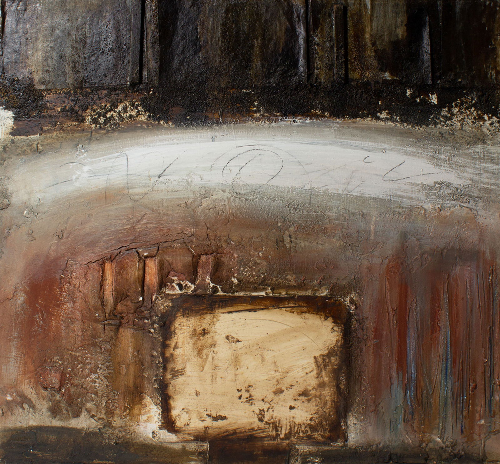 Juliet Holland 1999 “Sensaku V" Mixed Media Wall Assemblage: 1999 mixed media wall assemblage by the artist Juliet Holland (American; 1937-2017). Titled Sensaku V. Signed, dated, and titled to the verso. Born in Wellesley Hills and Duxbury, Massachusetts, Julie