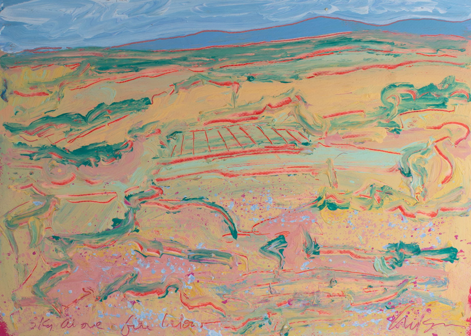 Harry Hilson 1980s “Sky Above Fire Below" Abstract Acrylic Painting (1 of 6)