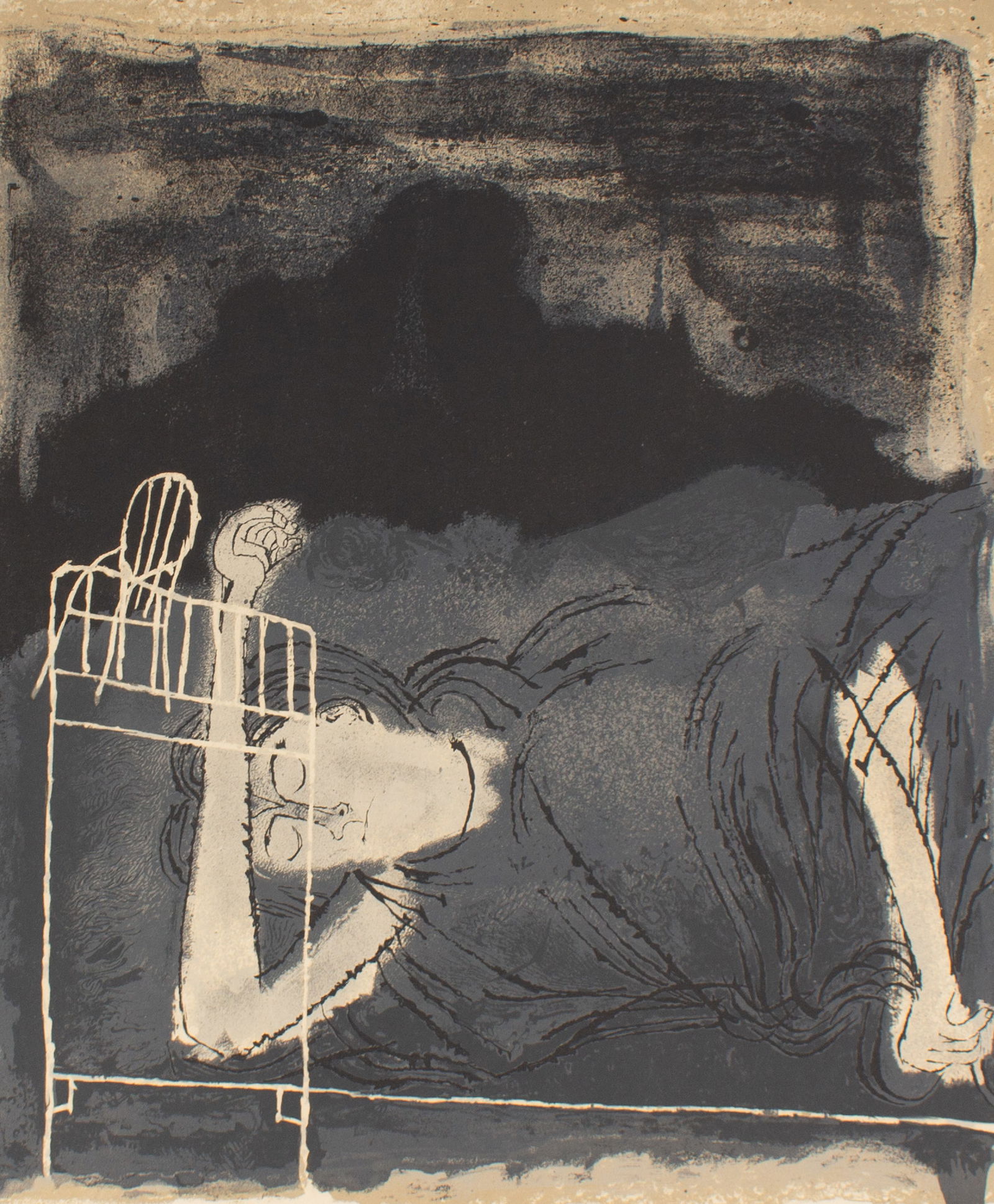 Ben Shahn After "Screams of Women in Labor" Lithograph: Lithograph after Ben Shahn's Screams of Women in Labor. Signed in print lower right. Measurements: 17.5" W x 22.5" H (paper). In house shipping available.