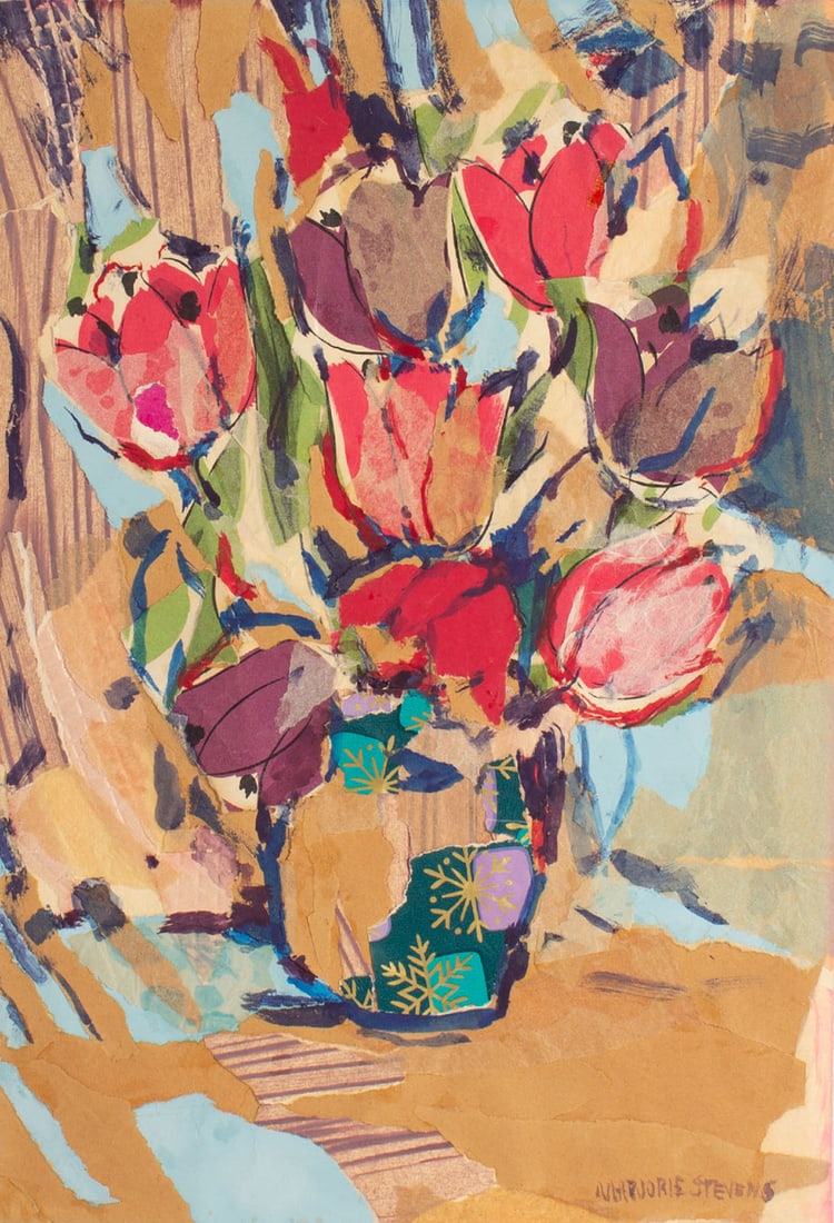 Marjorie Stevens Collage and Watercolor Still Life Painting (1 of 5)