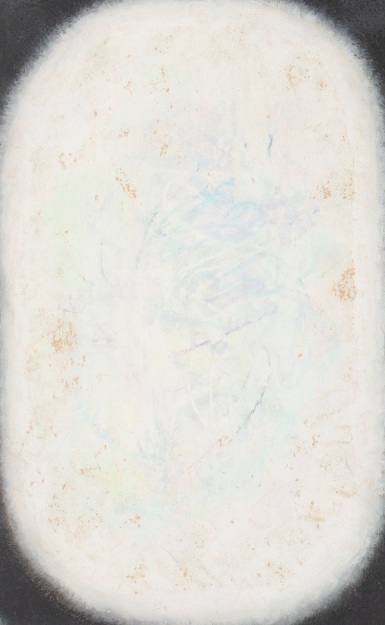 Joan Watts 1986 "Markings" Abstract Oil Pastel Drawing: 1986 abstract oil pastel drawing by artist Joan Watts (American; 20th/21st century). Titled Markings. Drawing unsigned, personal inscription signed by Watts to verso. Measurements: 12.75" H