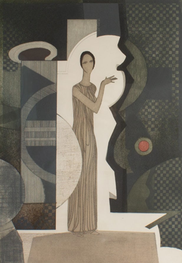 Andre Minaux Limited Edition Aquatint Etching of a Woman (1 of 6)