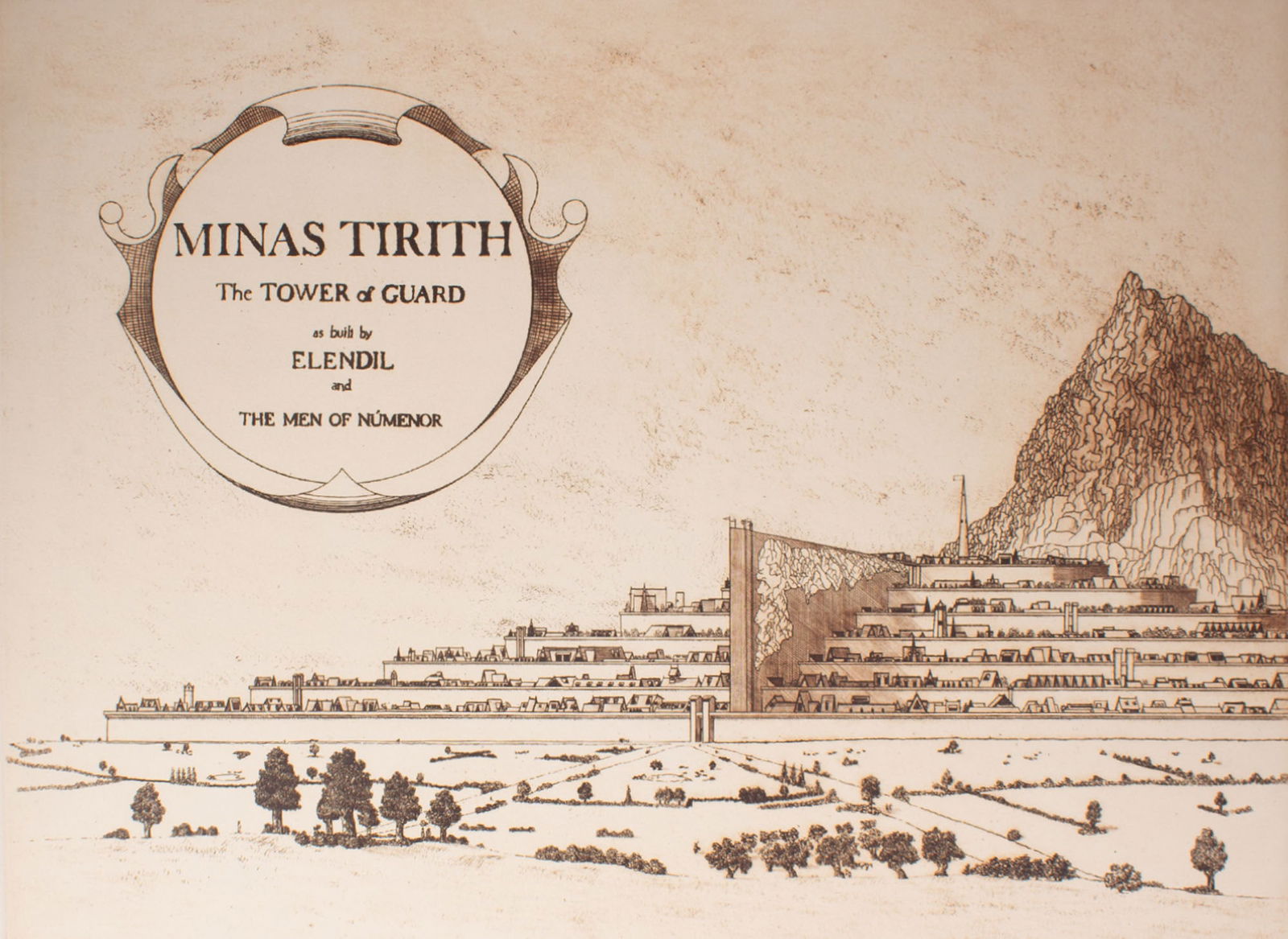 David M. Flynn "Minas Tirith" Lord of the Rings Etching (1 of 5)
