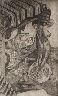 Cathal B. O'Toole 1988 "Clay Pigeons" Etching: 1988 still life etching titled Clay Pigeons by artist Cathal B. O'Toole (Irish; 1904-1991). Second edition print. Signed, dated, titled, and numbered 2/100 lower edge. This print was the