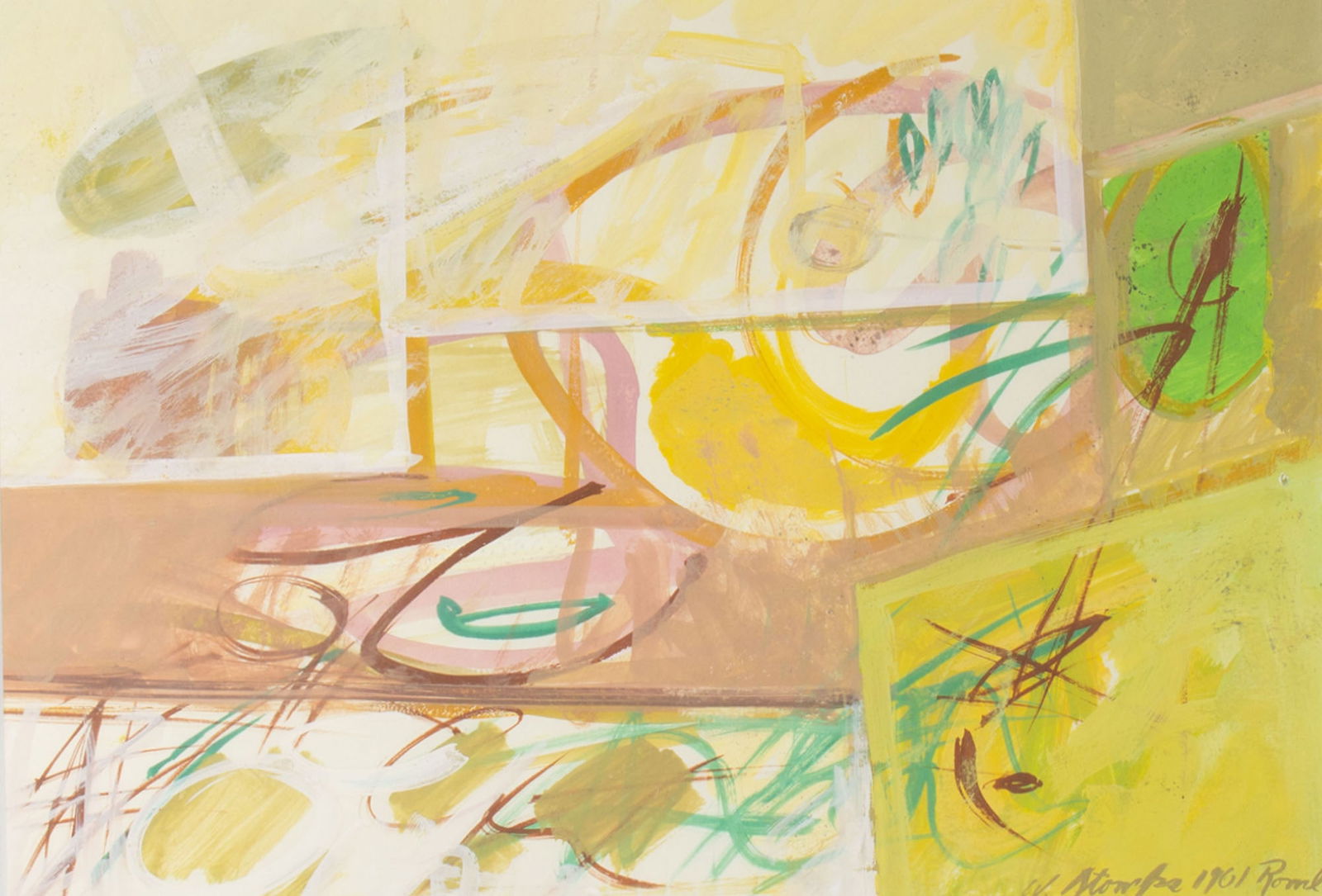 Walter Stomps 1961 Abstract Gouache Painting (1 of 3)