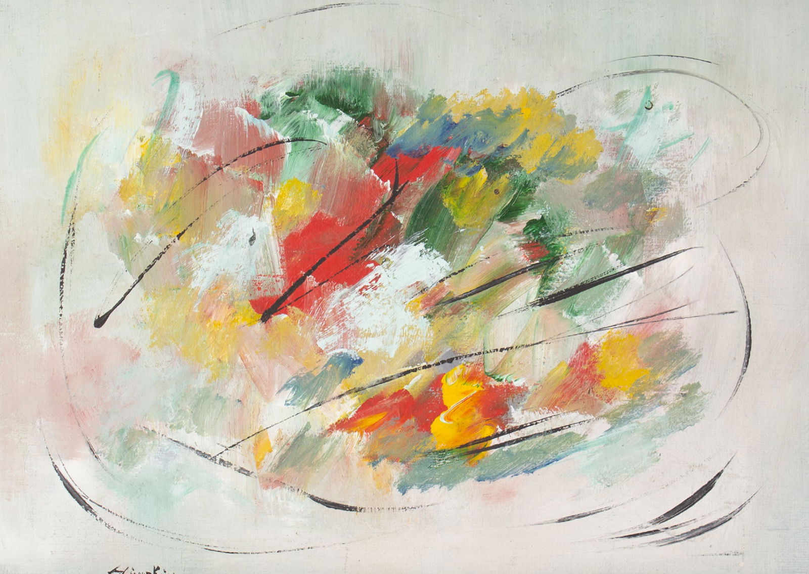 Carmen Zitelmann Simpkins Abstract Oil on Board Painting (1 of 3)