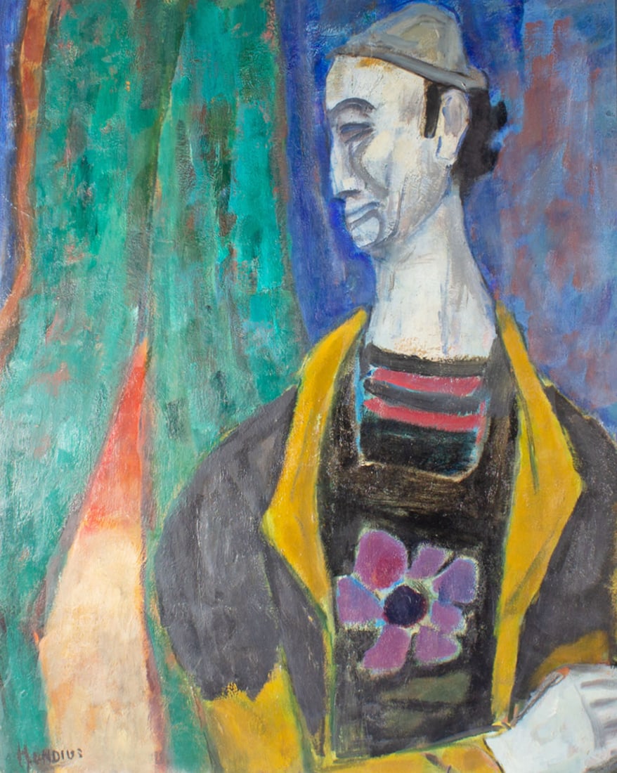 Gerrit Hondius "Pensive Clown" Oil on Board Painting (1 of 3)