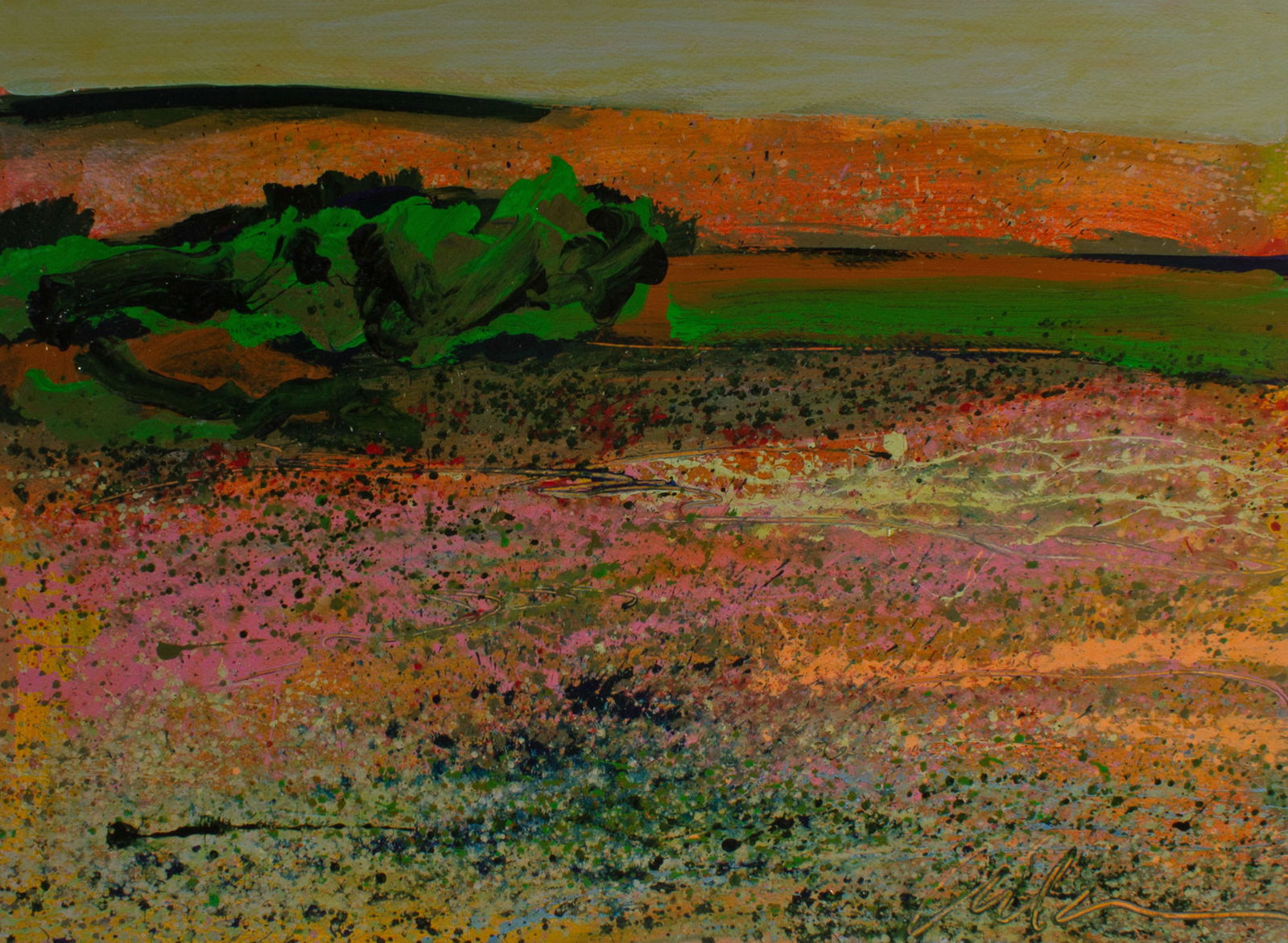 Harry Hilson 1980s “Earth 75" Abstract Landscape Acrylic Painting (1 of 7)