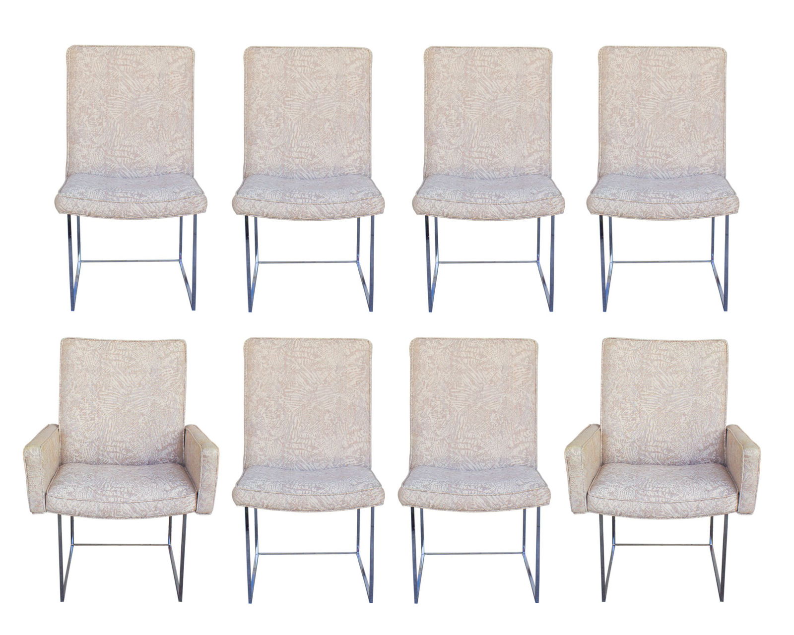 Milo Baughman Thayer Coggin 1187 Thin Frame Dining Chairs, Set of Eight (1 of 10)