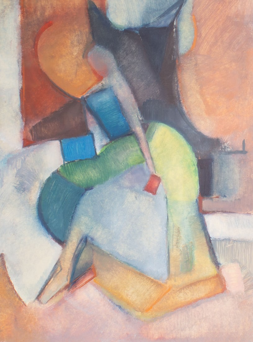 Walter Stomps Oil on Paper Abstract Painting (1 of 8)