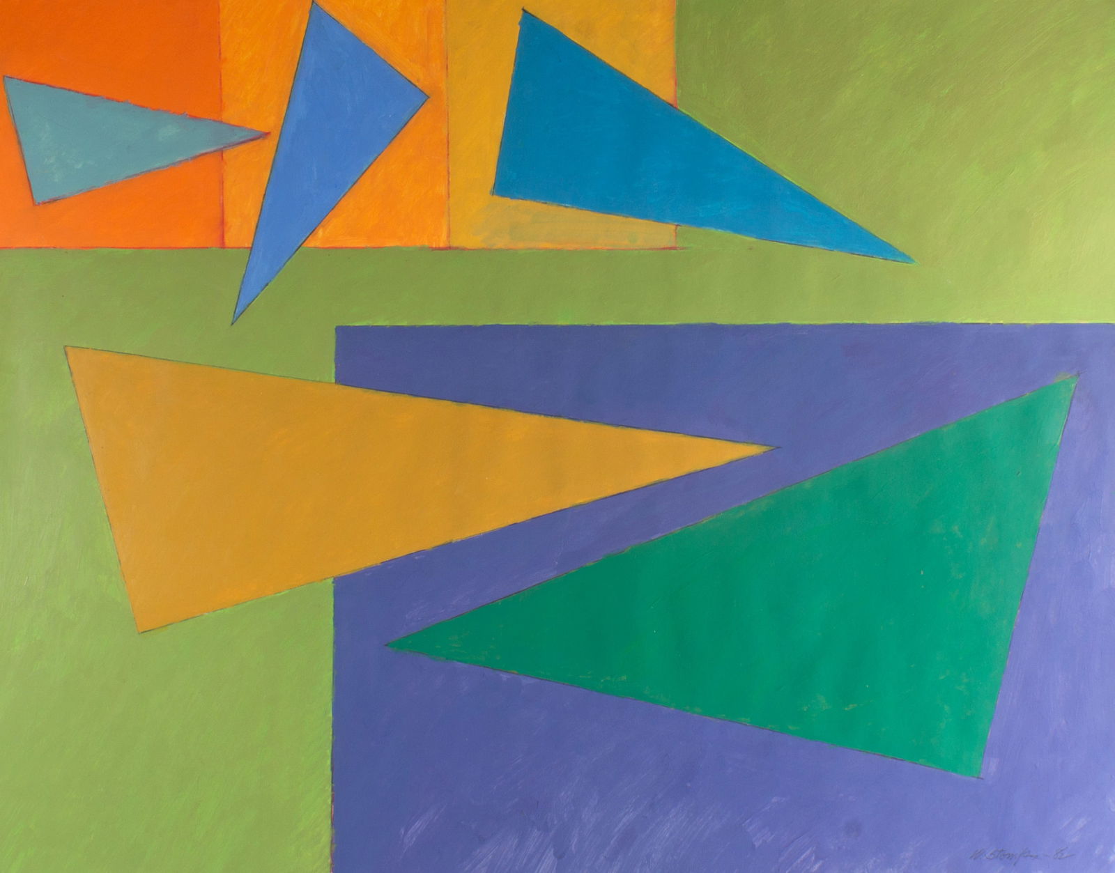 Walter Stomps 1982 Abstract Hard Edge Acrylic Painting (1 of 7)