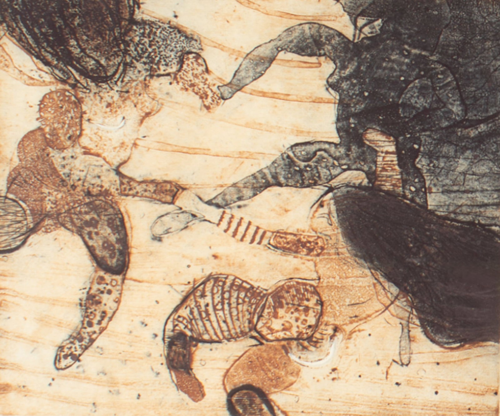 Walter Sorge “Dancing Figures" Limited Edition Abstract Etching (1 of 4)