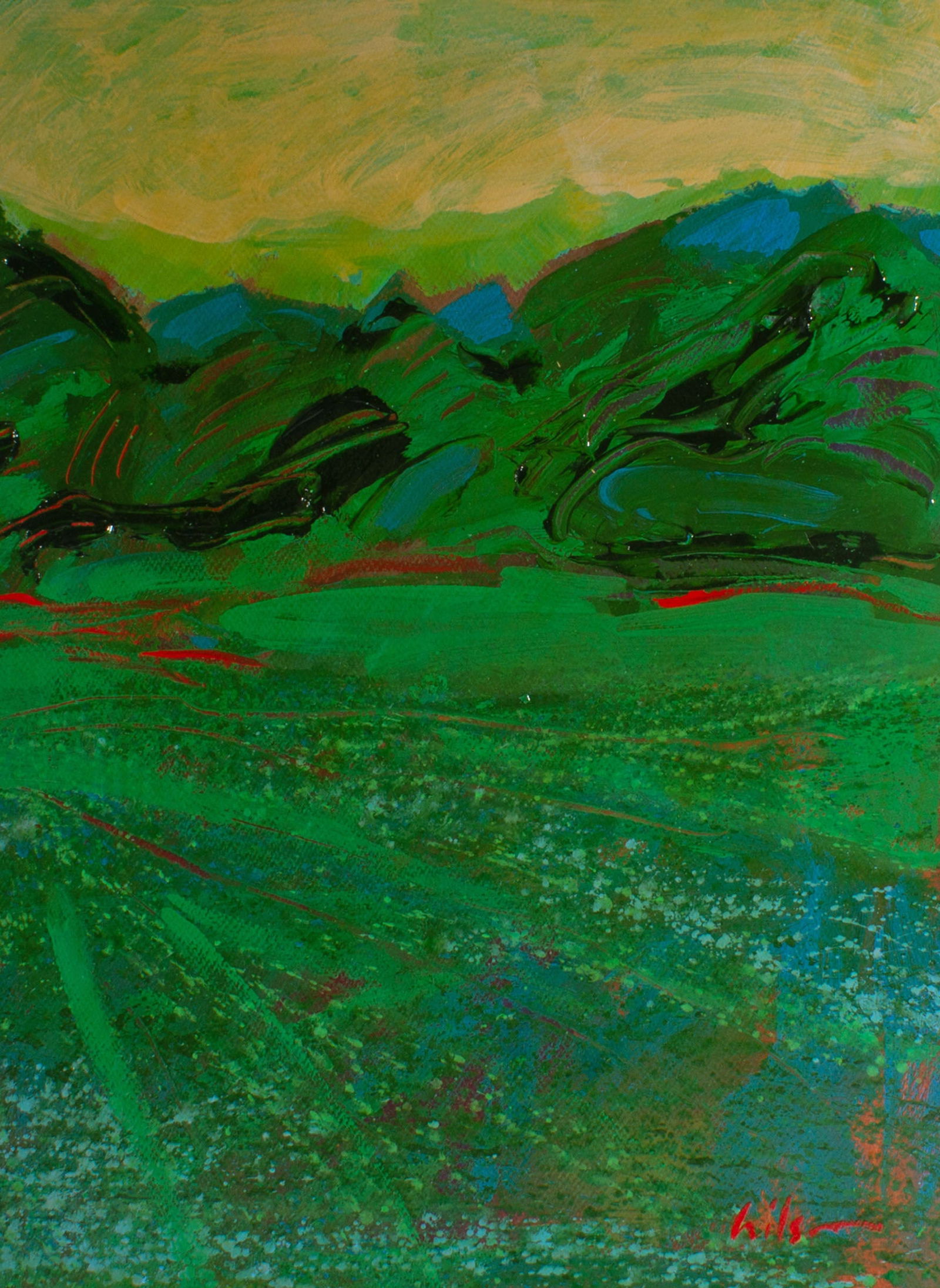 Harry Hilson 1980s Abstract Landscape Acrylic Painting (1 of 6)