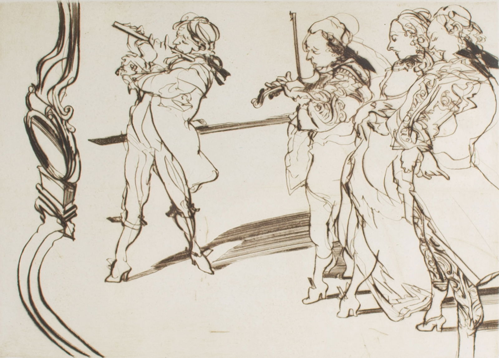 Claude Weisbuch Limited Edition Abstract Etching of Musicians (1 of 7)