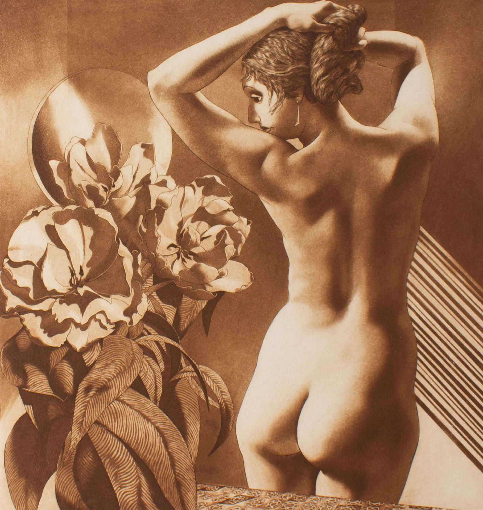 David Bumbeck 1986 "Flowers" Artist's Proof Etching (1 of 5)